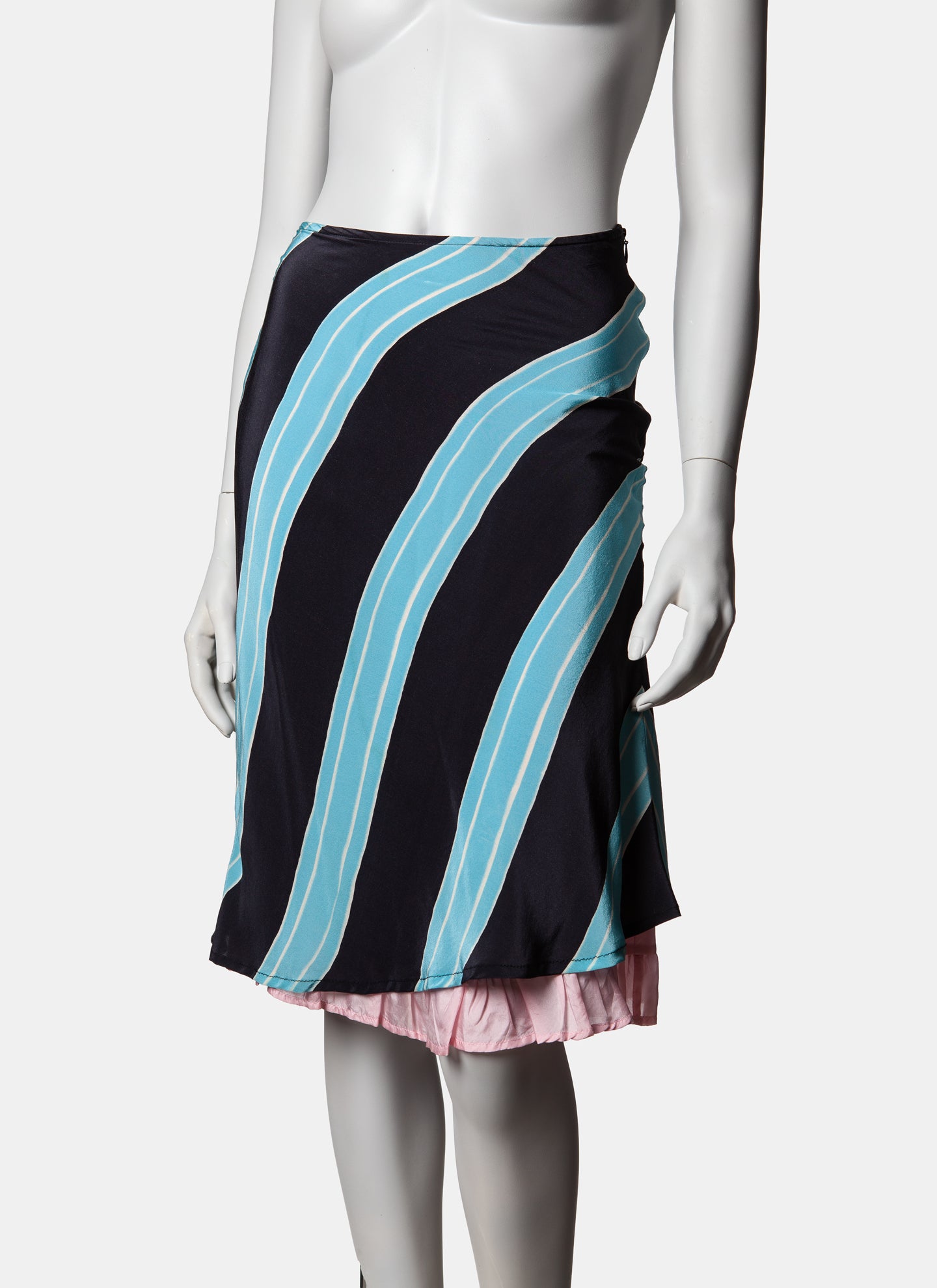 Eley Kishimoto Stripe Silk Mini Skirt - C.2000s