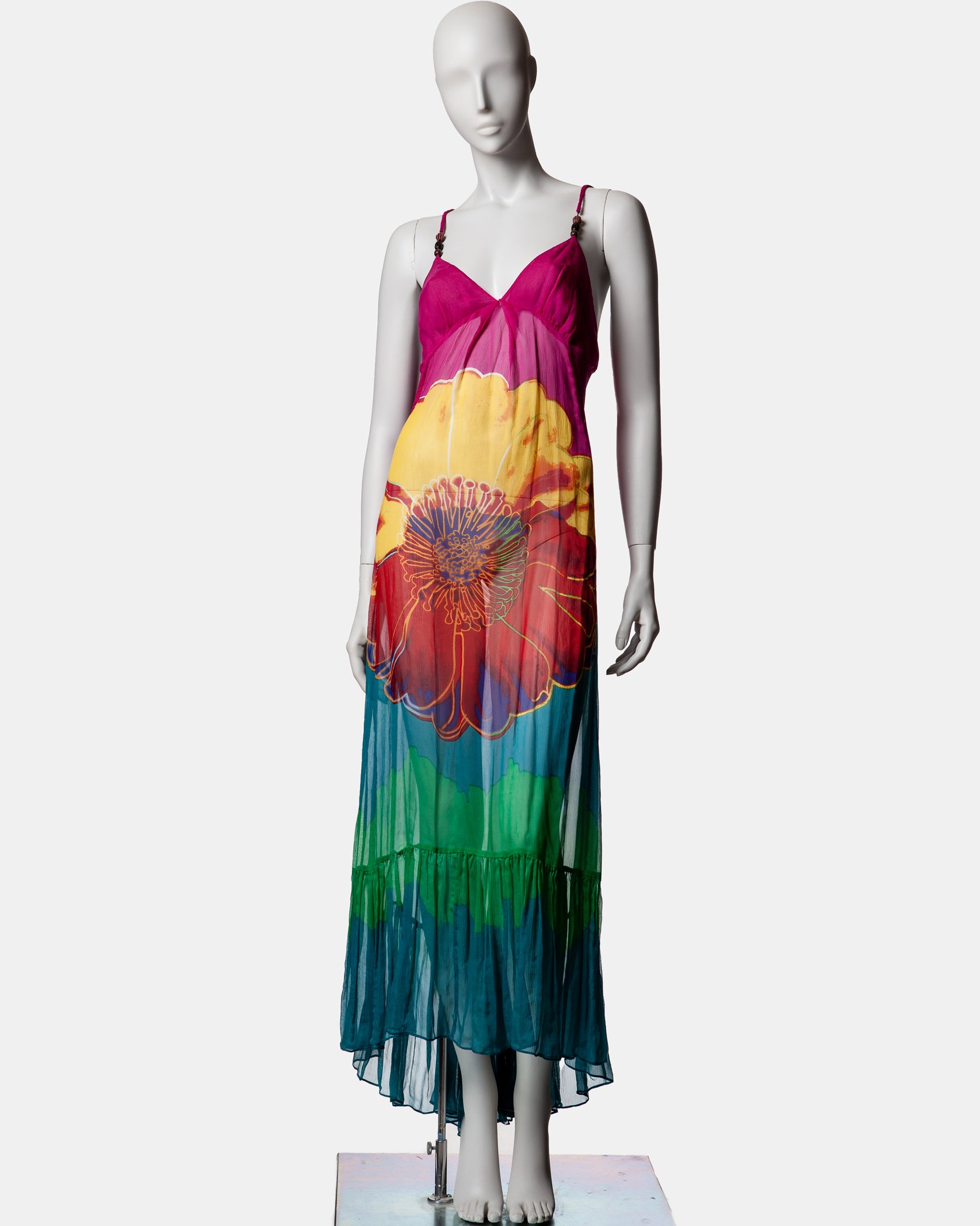 Diane von Furstenberg Warhol Silk Maxi Dress - C. 2000s - S