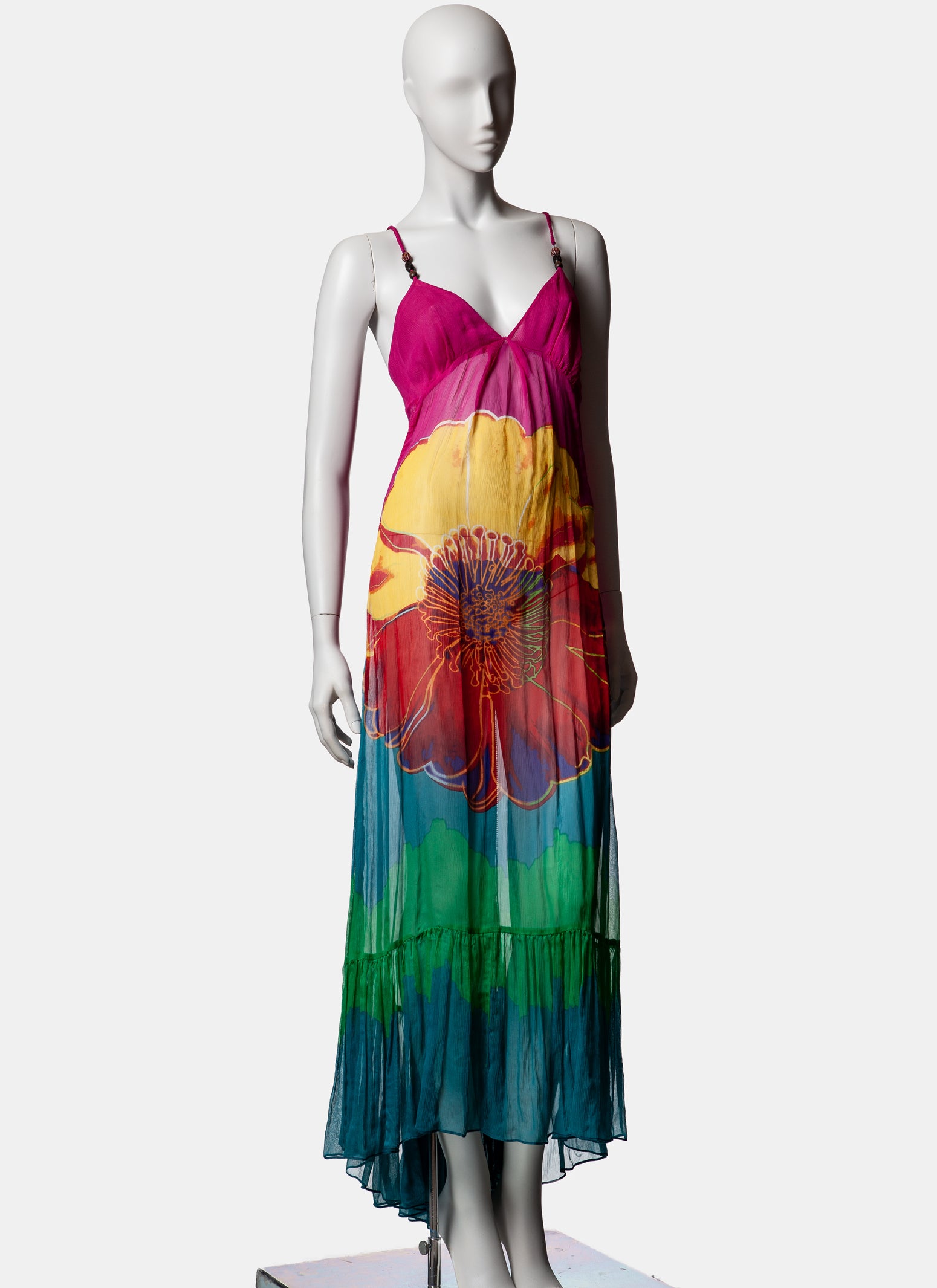 Diane von Furstenberg Warhol Silk Maxi Dress - C. 2000s