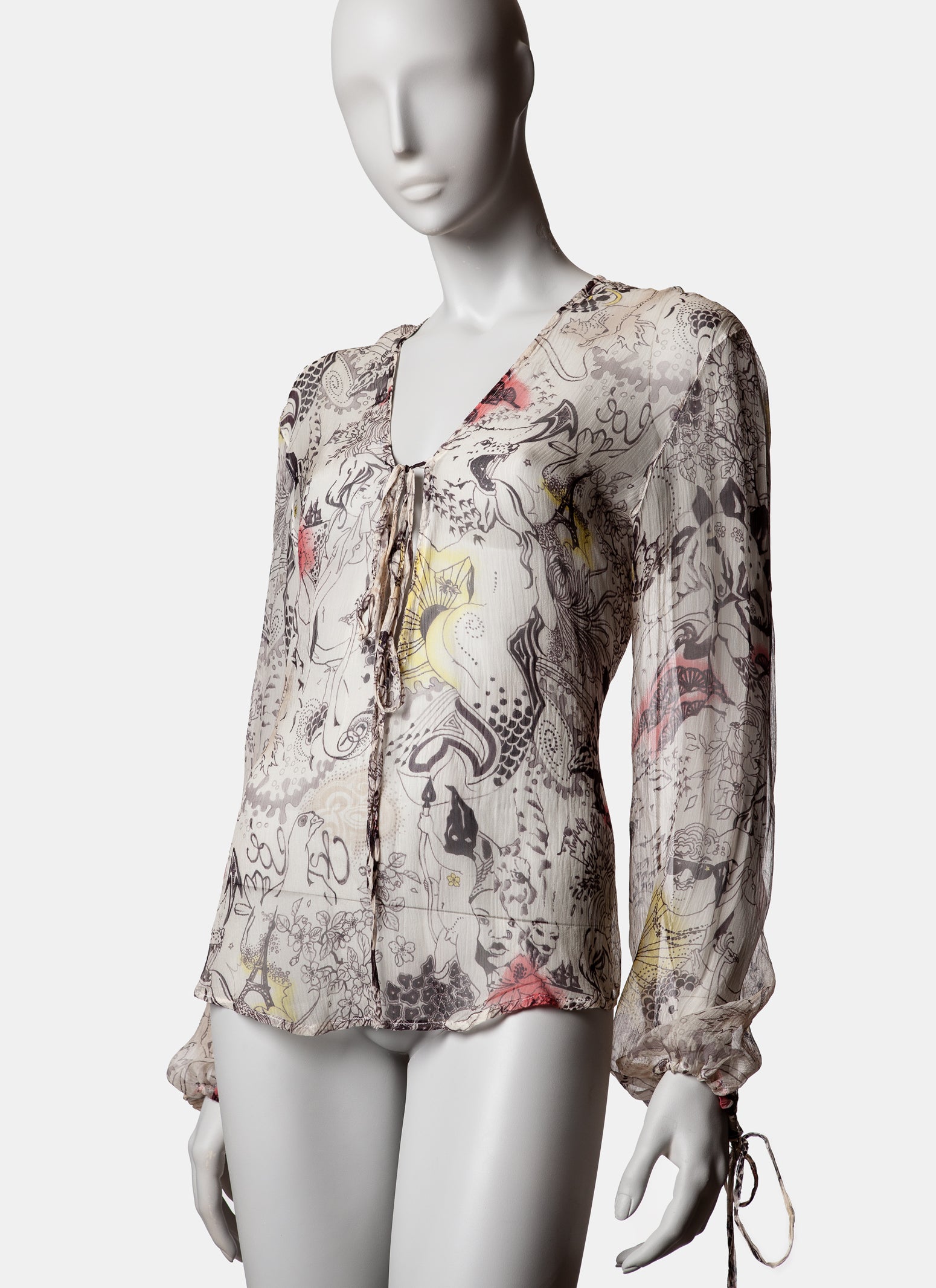 Chloé Philo Illustrated Silk Blouse  - S/S 2002