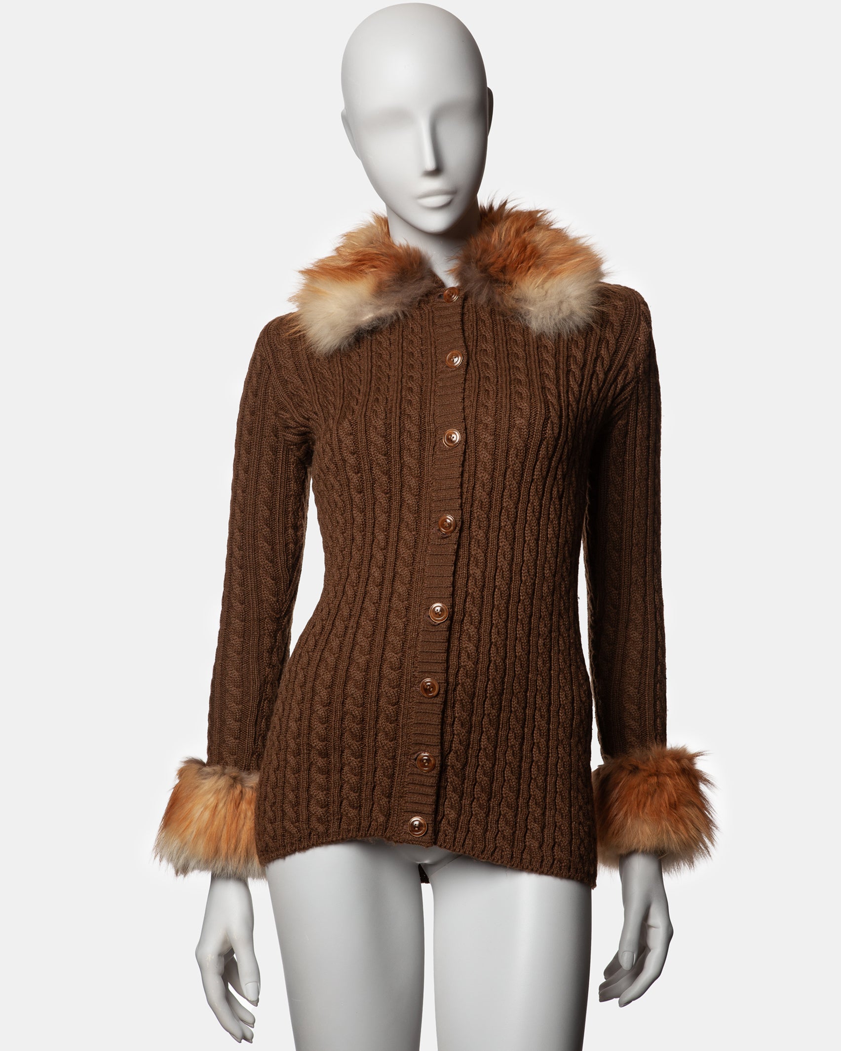 Yves Saint Laurent Rive Gauche Fox Trim Cardigan - A/W 1973