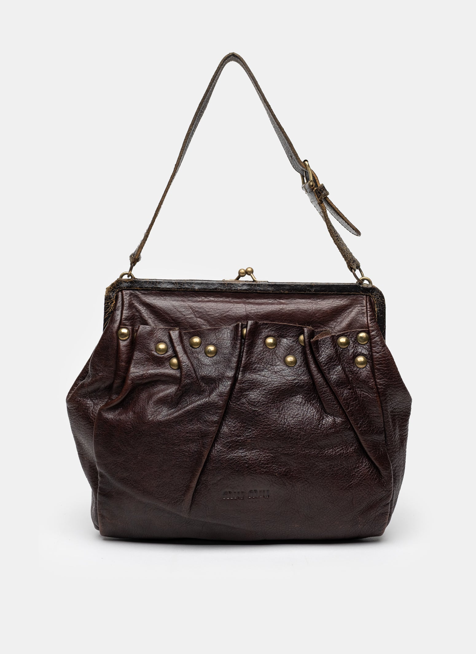 Miu Miu Leather Clasp Bag - C. 2000s