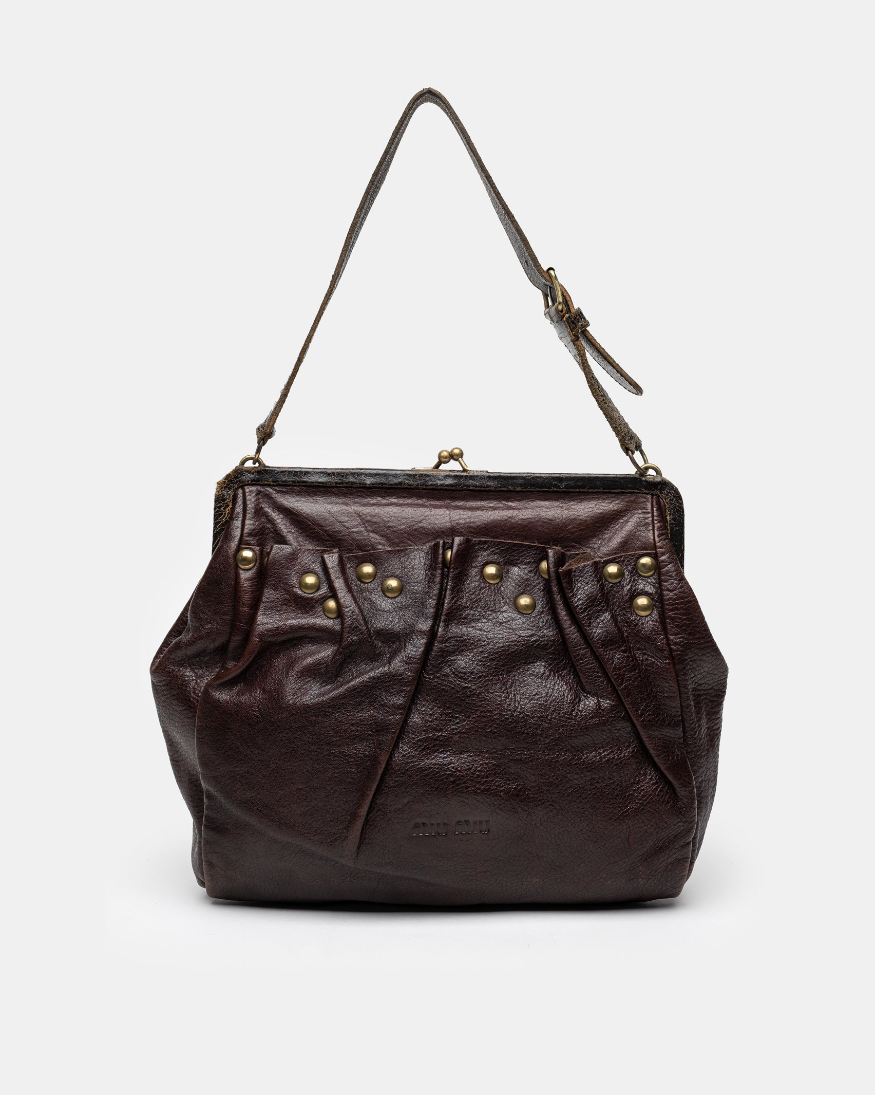 Miu Miu Leather Clasp Bag - C. 2000s