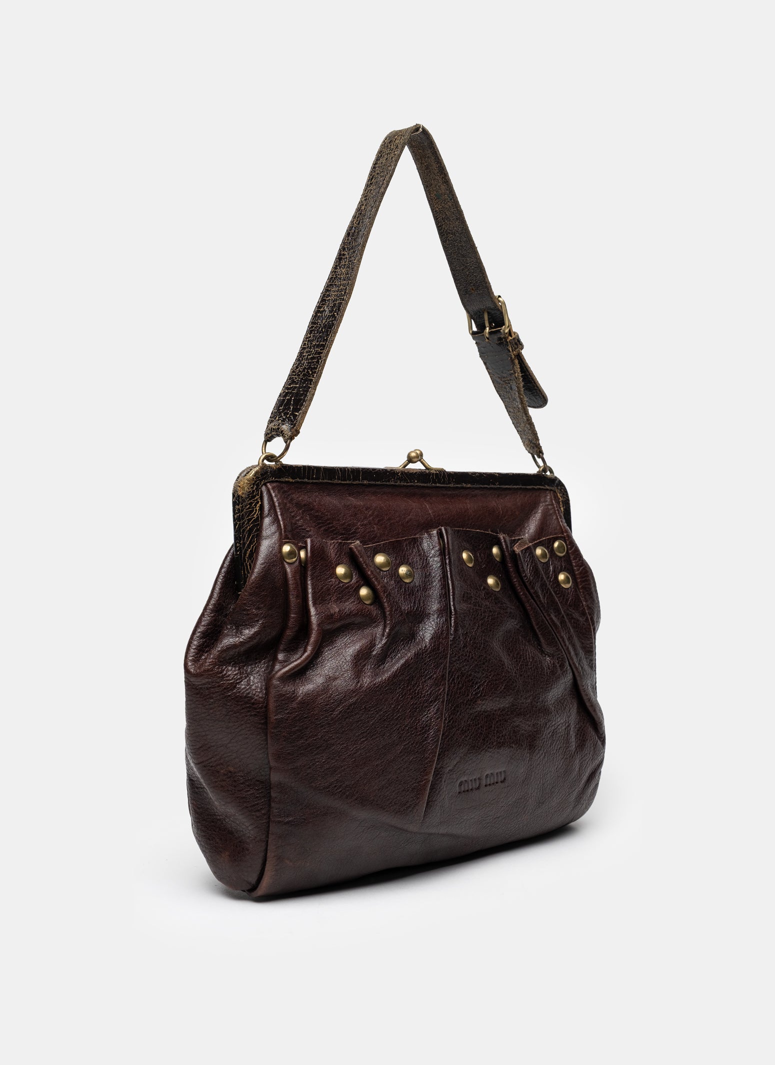 Miu Miu Leather Clasp Bag - C. 2000s