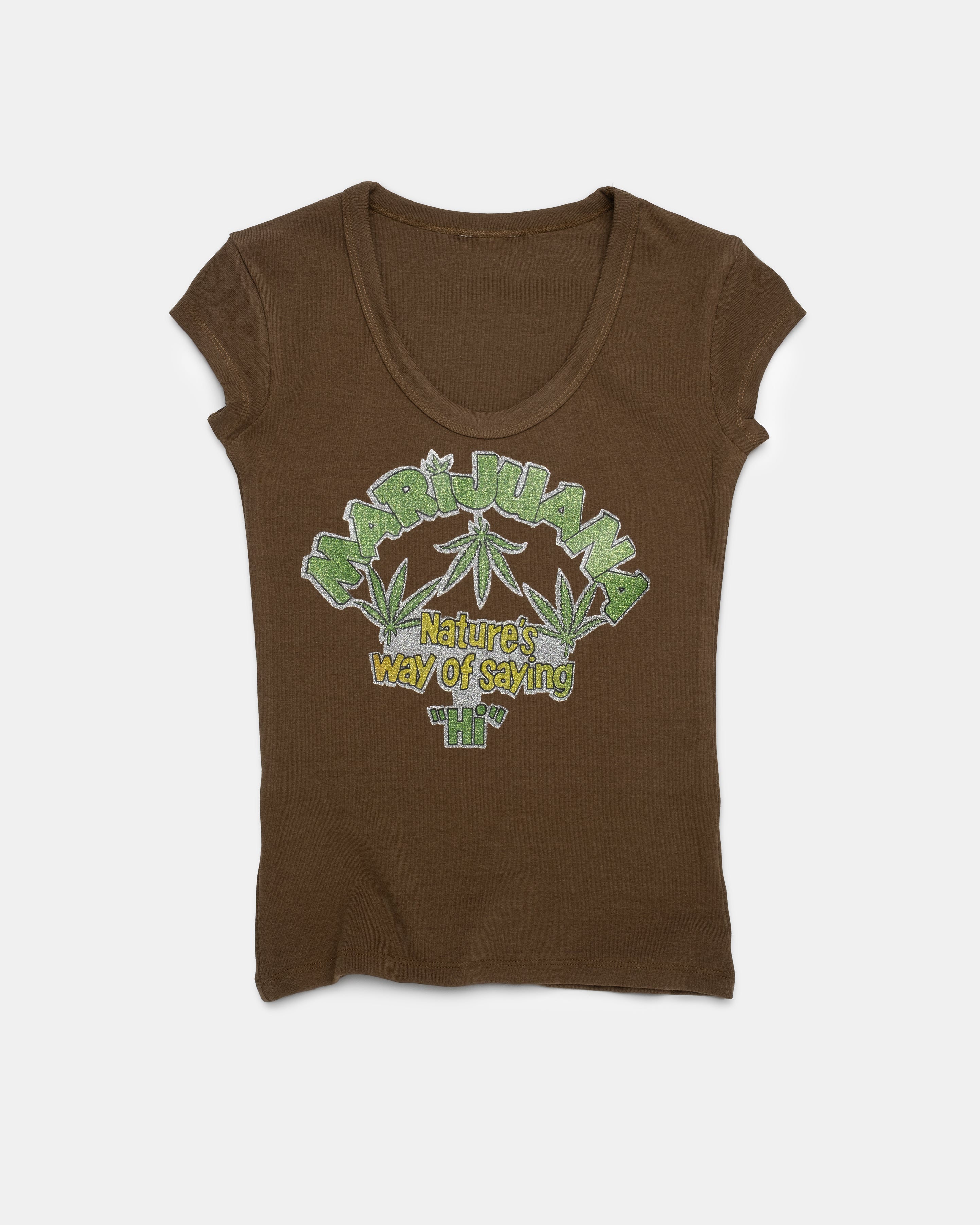 Vintage - 'Nature's Way of saying Hi' Rib Tee - S