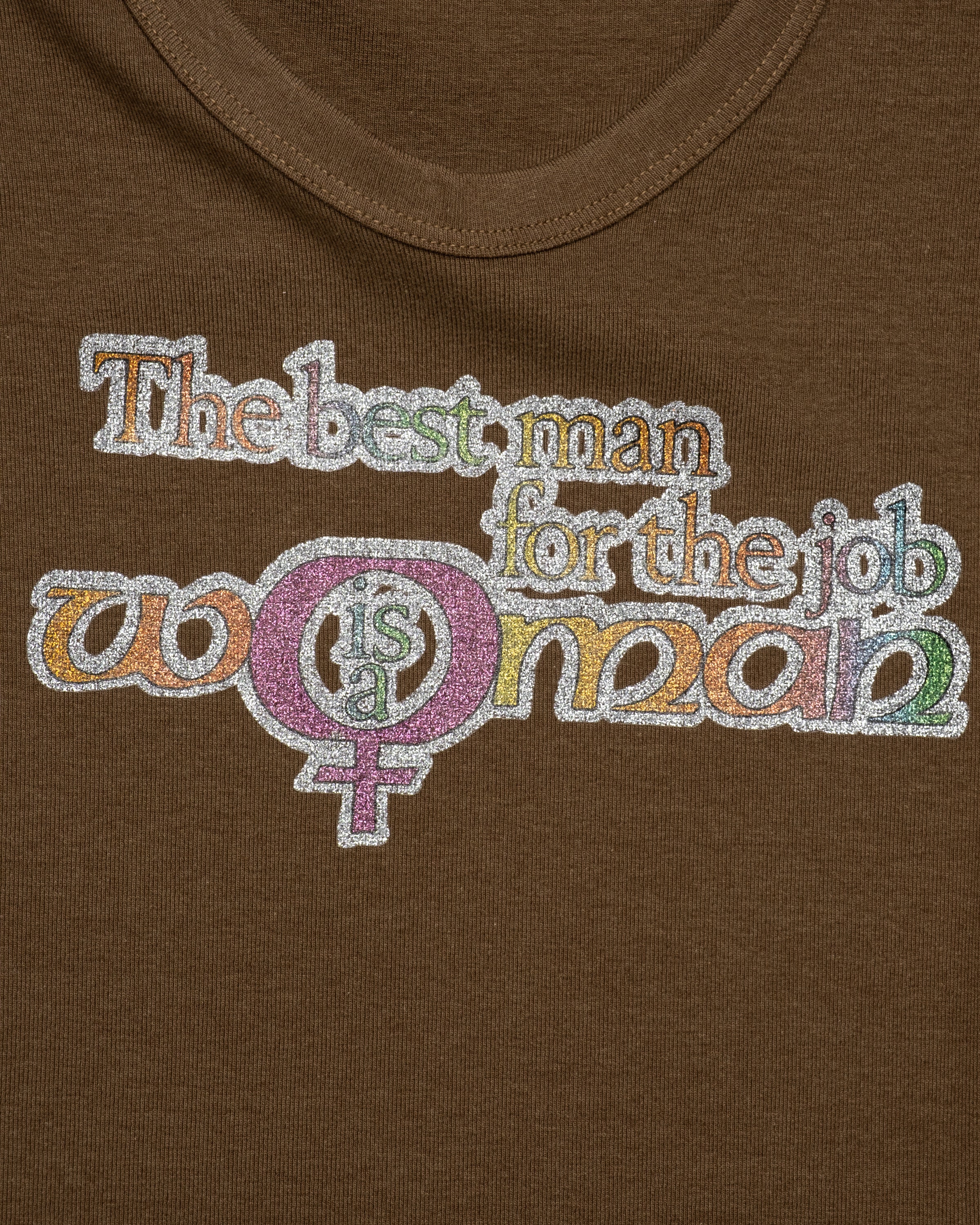 Vintage - 'The Best Man For The Job Is...' Rib Tee - S