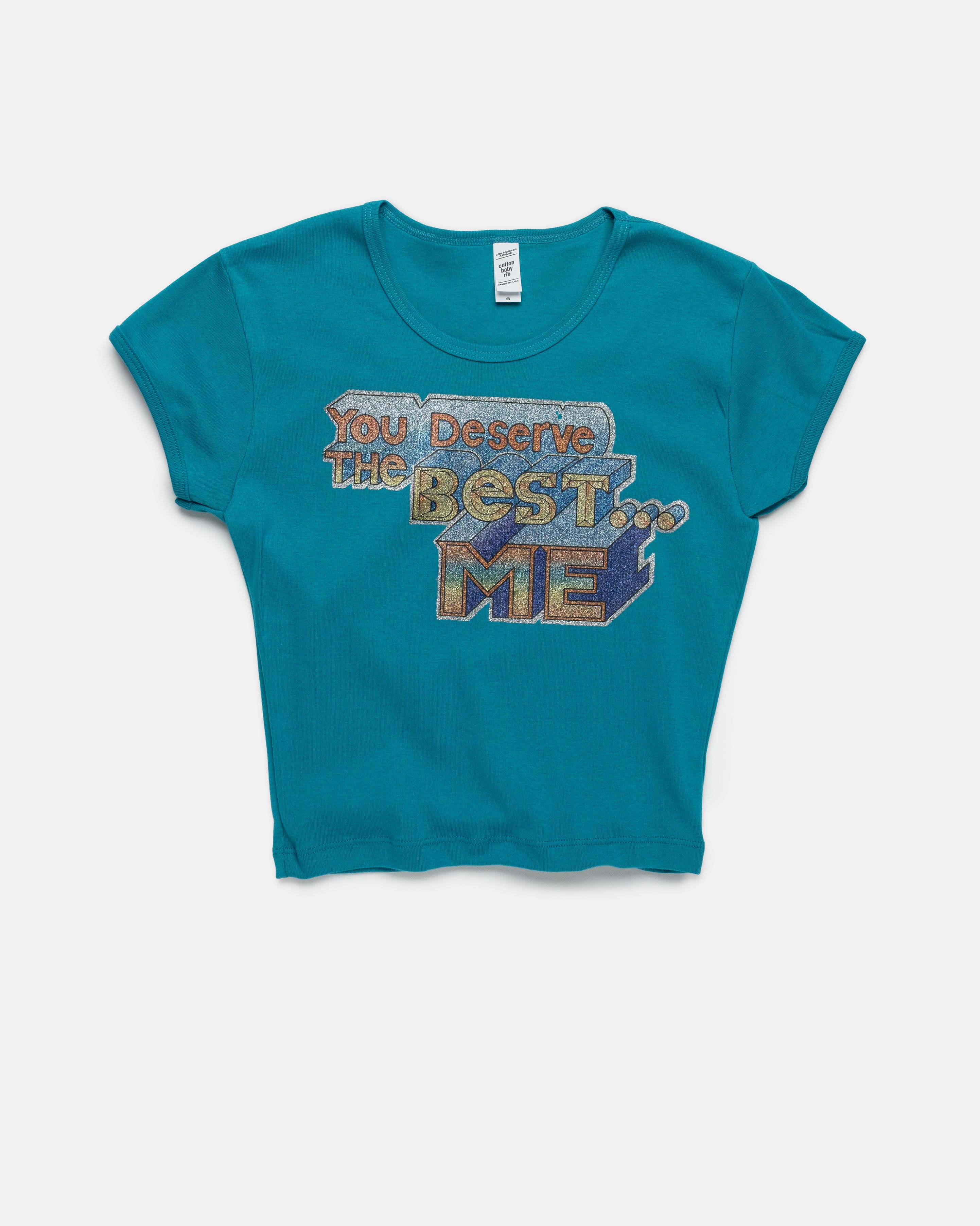 Vintage - You Deserve The Best Baby Rib Crop Tee - S