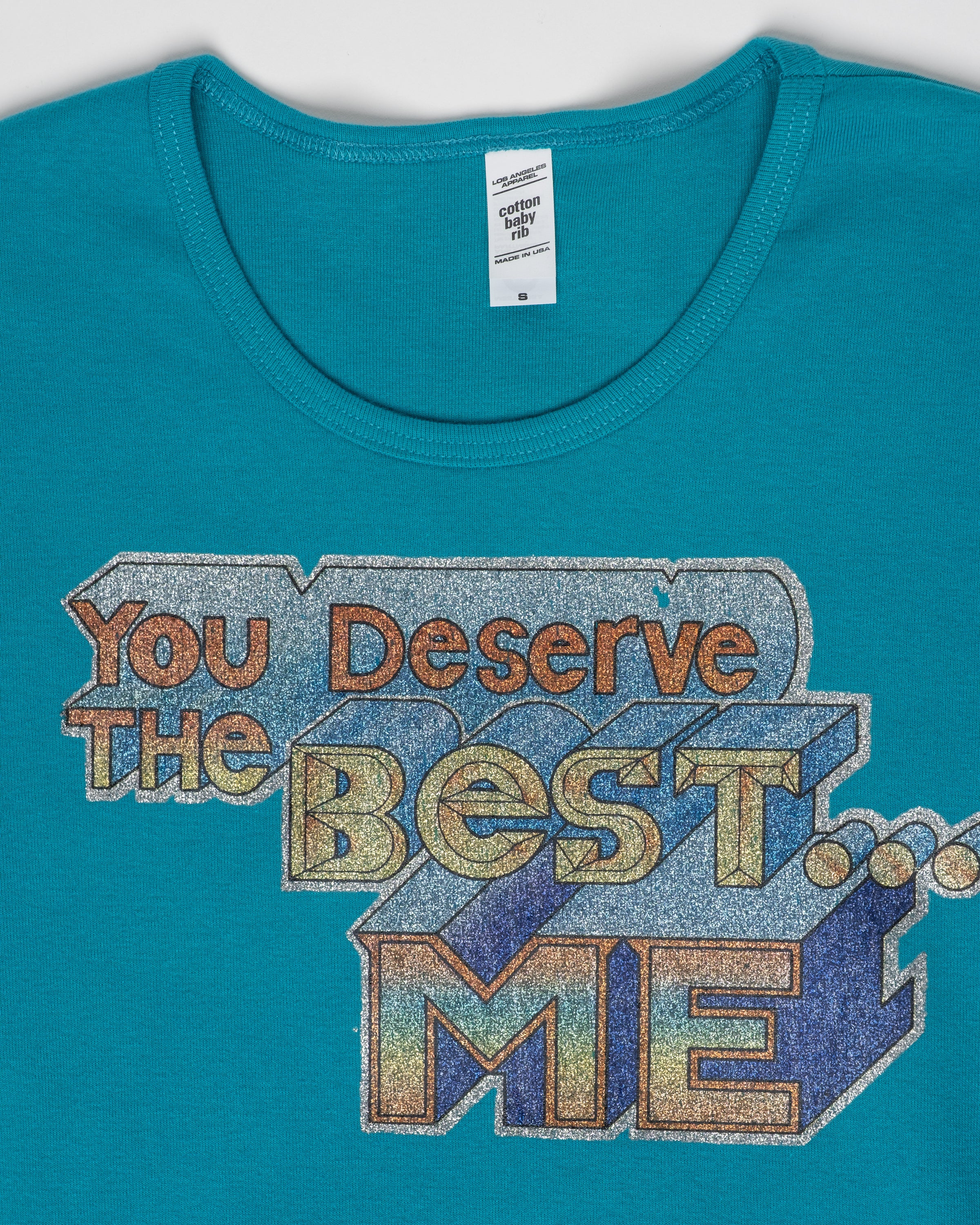 Vintage - You Deserve The Best Baby Rib Crop Tee - S