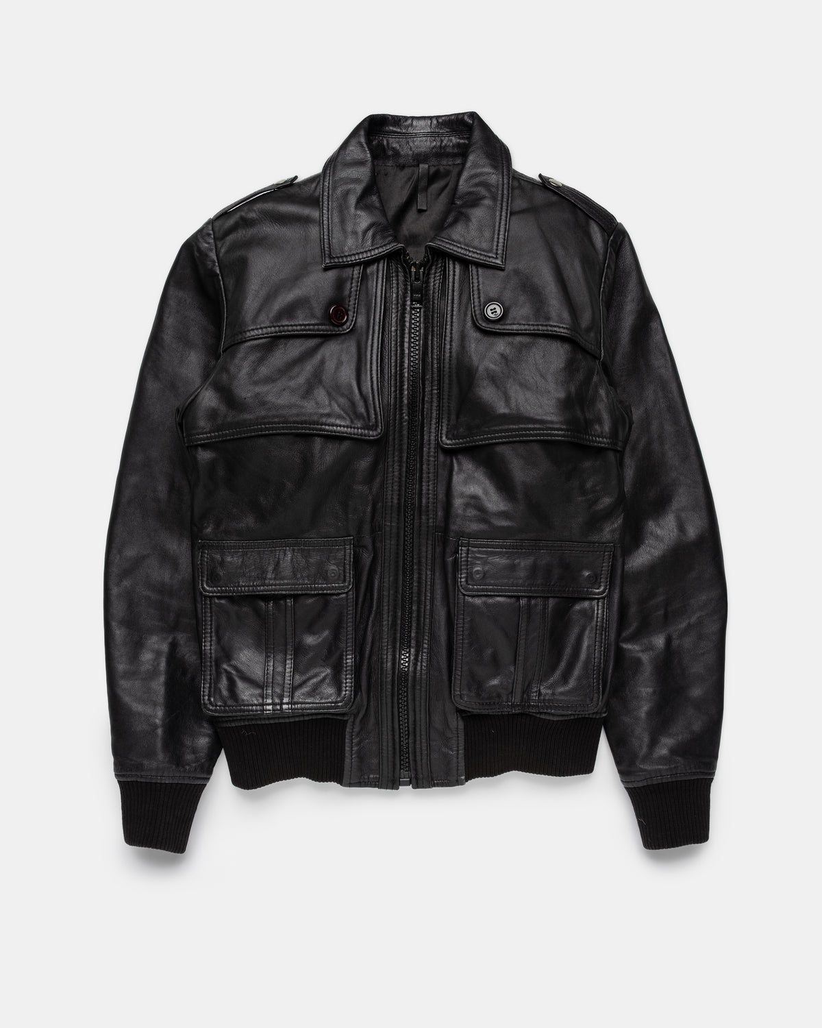 Vintage - Hedi Esque Aviator Leather Bomber Jacket