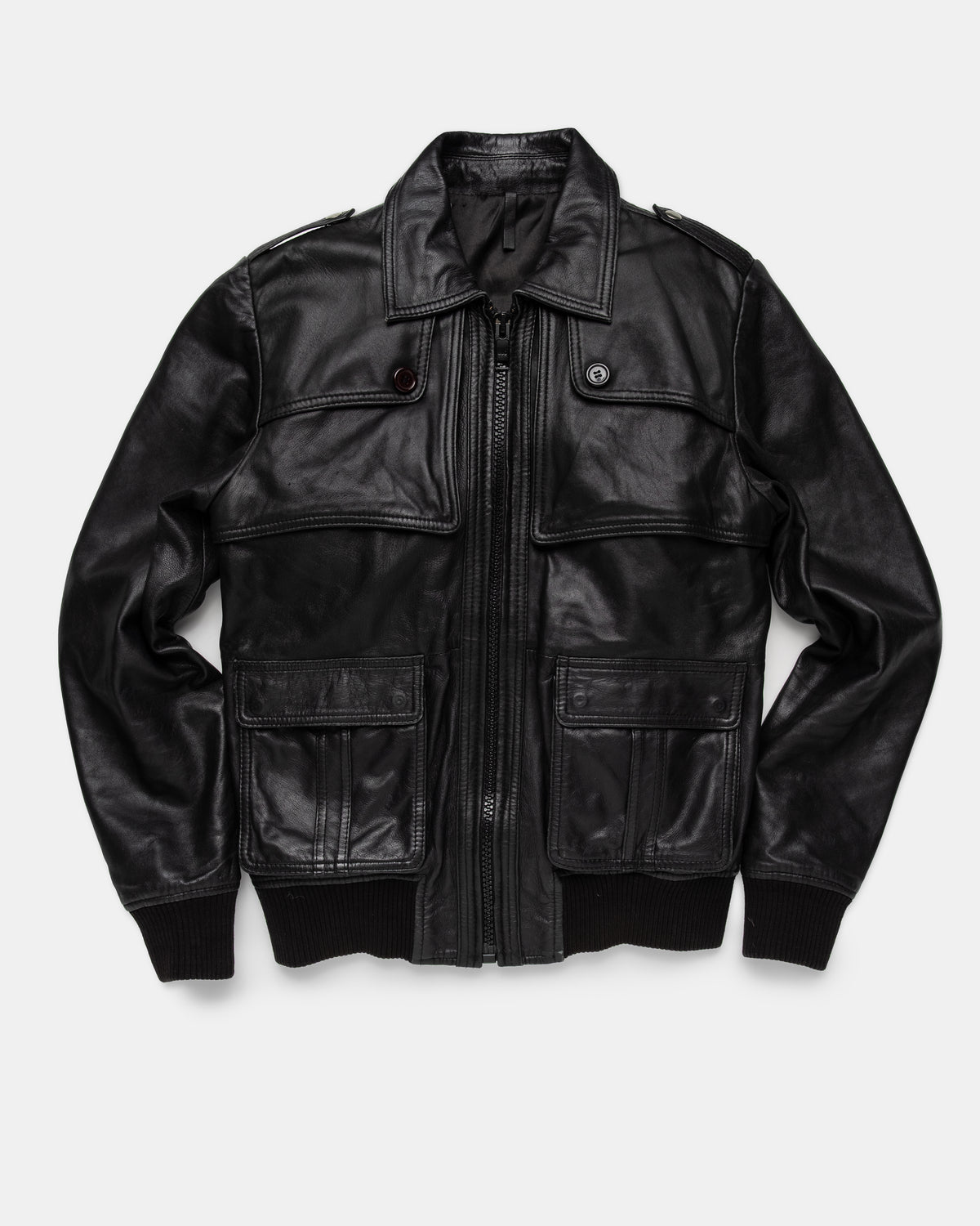 Vintage - Hedi Esque Aviator Leather Bomber Jacket