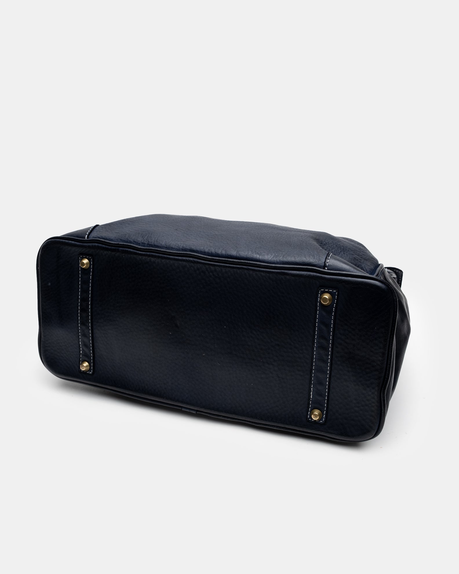 Washed Slouchy Calf Bag in Navy