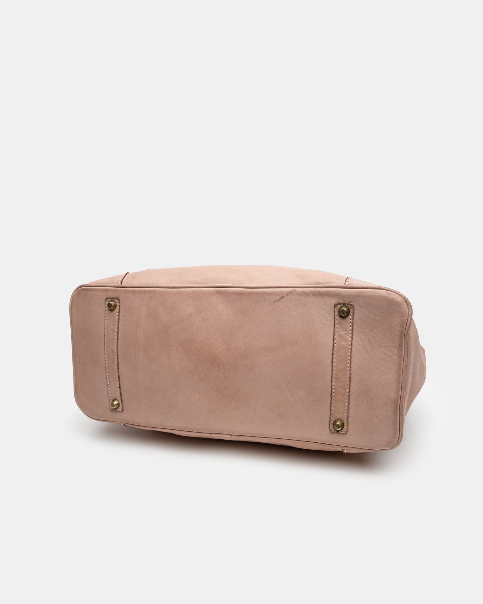 Washed Slouchy Calf Bag in Dusty Pink