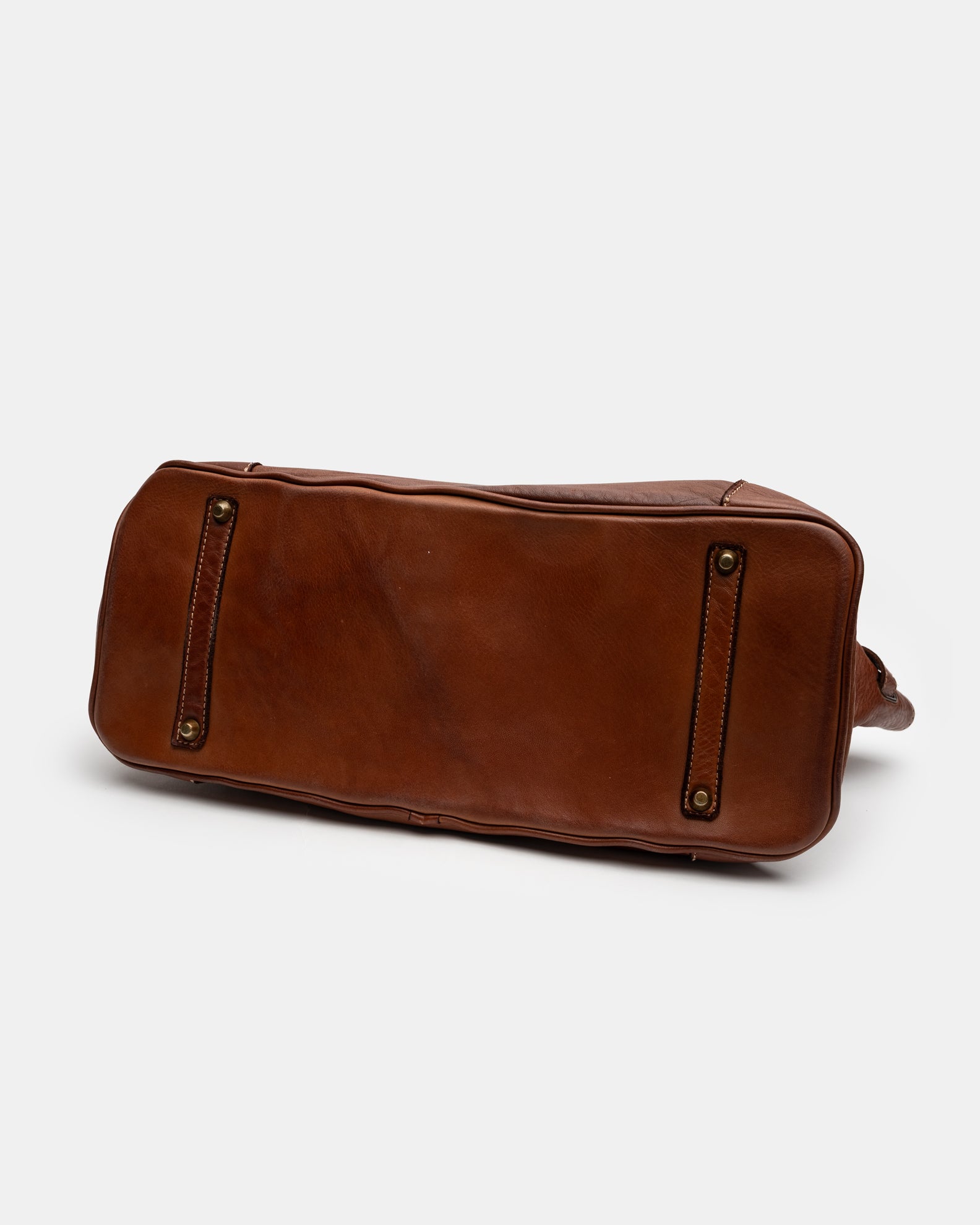 Patched Slouchy Calf Leather Shoulder Bag