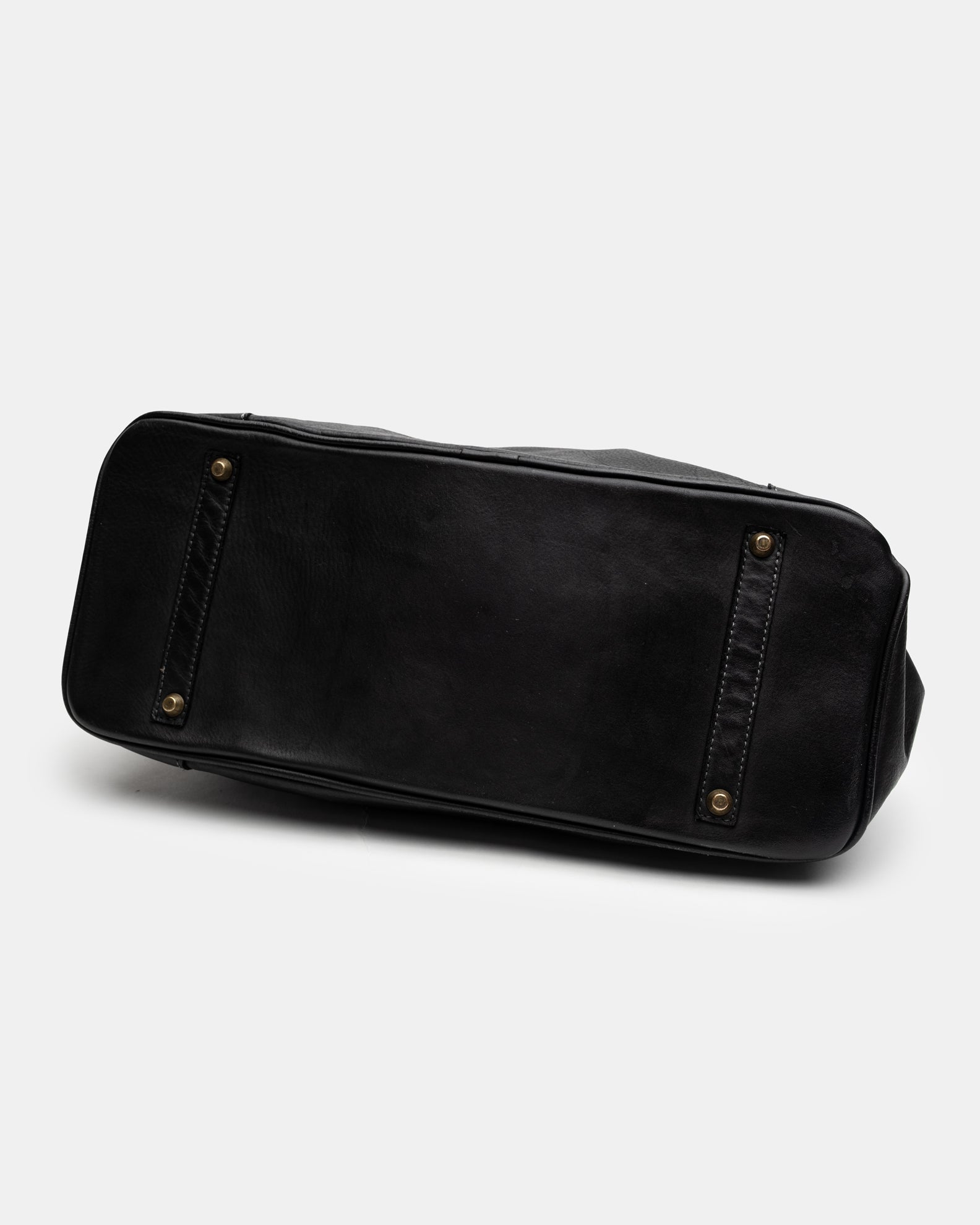 Patched Slouchy Calf Leather Shoulder Bag