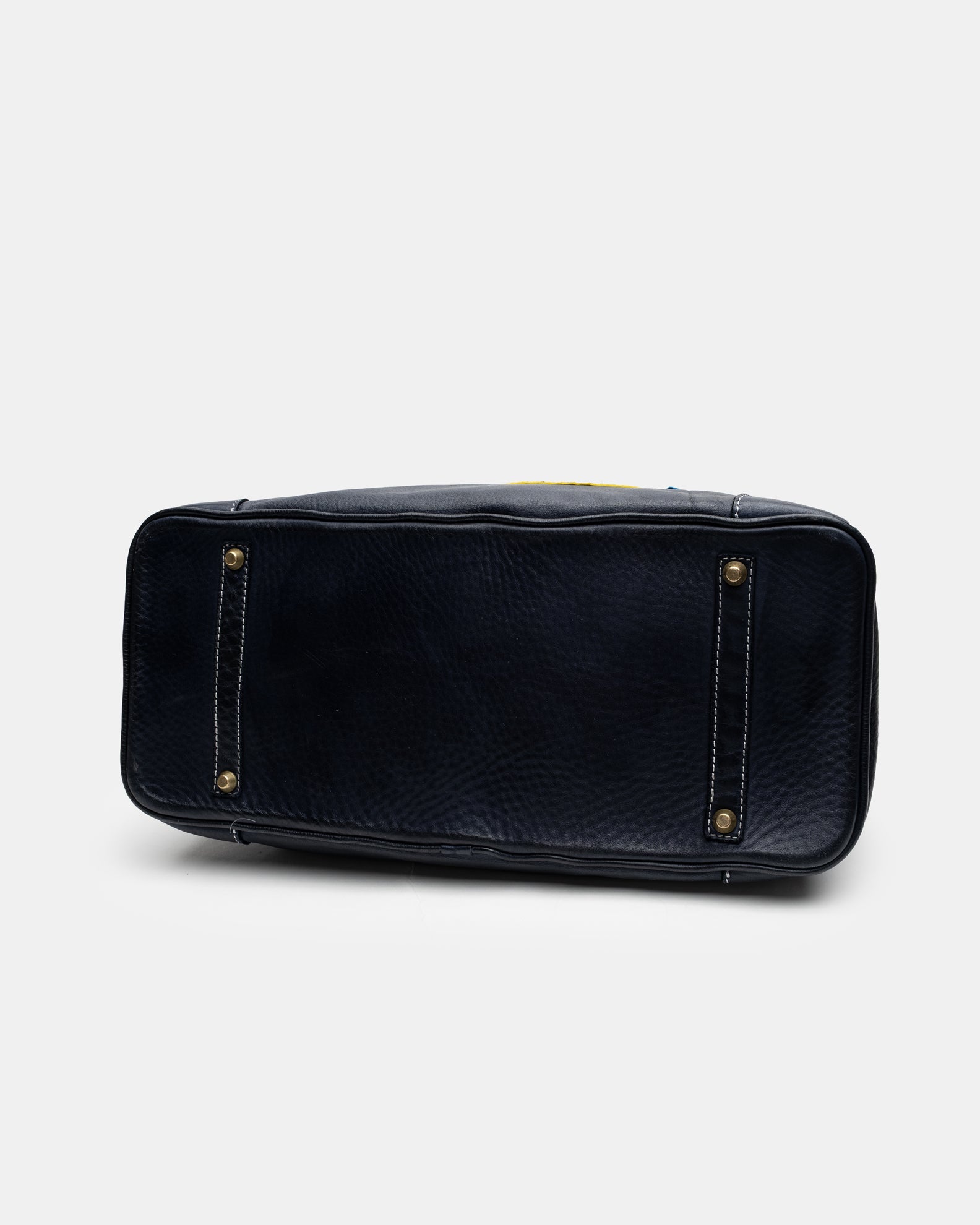 Patched Slouchy Calf Leather Shoulder Bag