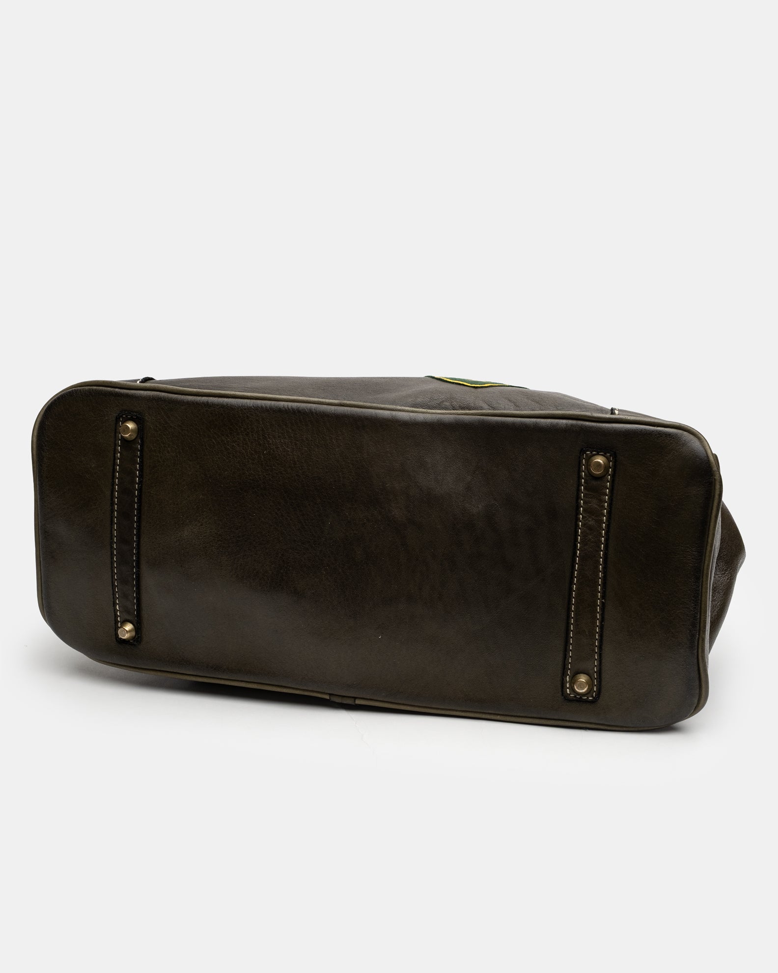 Patched Slouchy Calf Leather Shoulder Bag