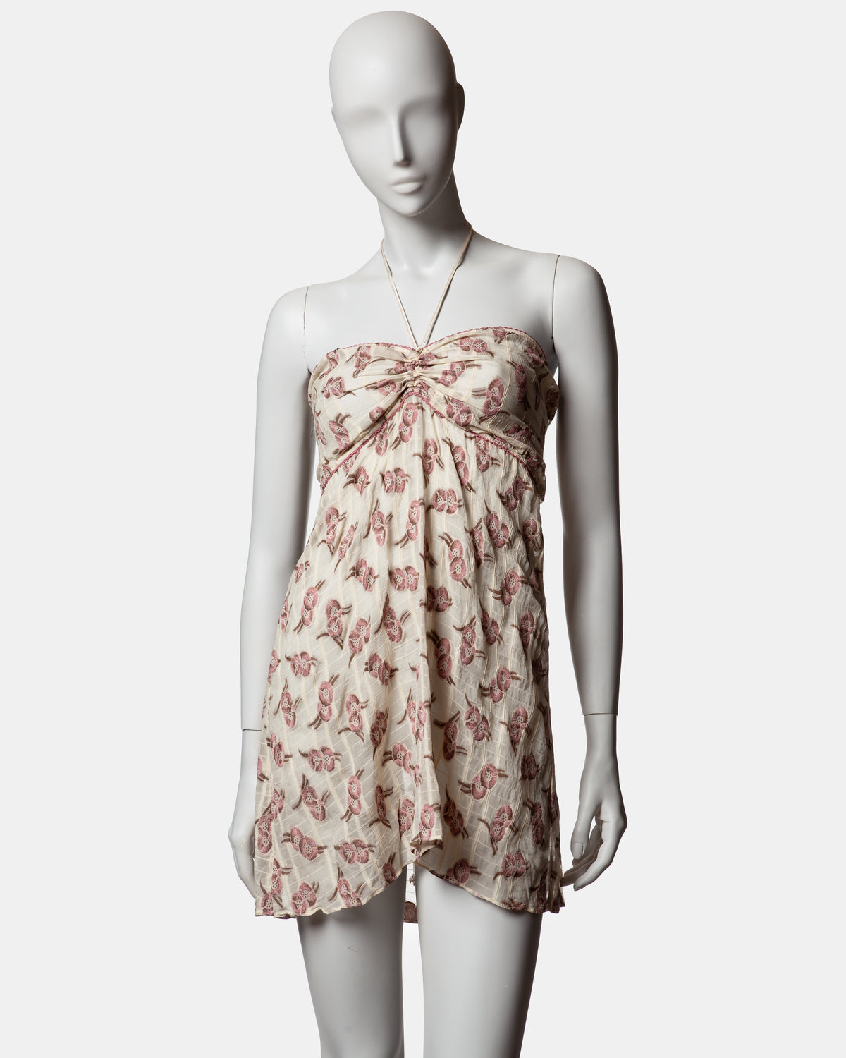 Frostfrench Silk Halter Mini Dress - S/S 2004 - UK 8
