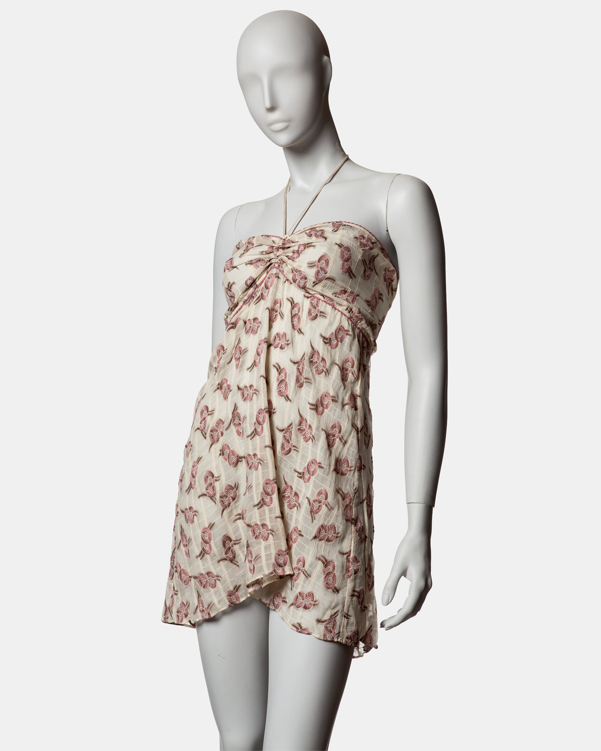 Frostfrench Silk Halter Mini Dress - S/S 2004 - UK 8