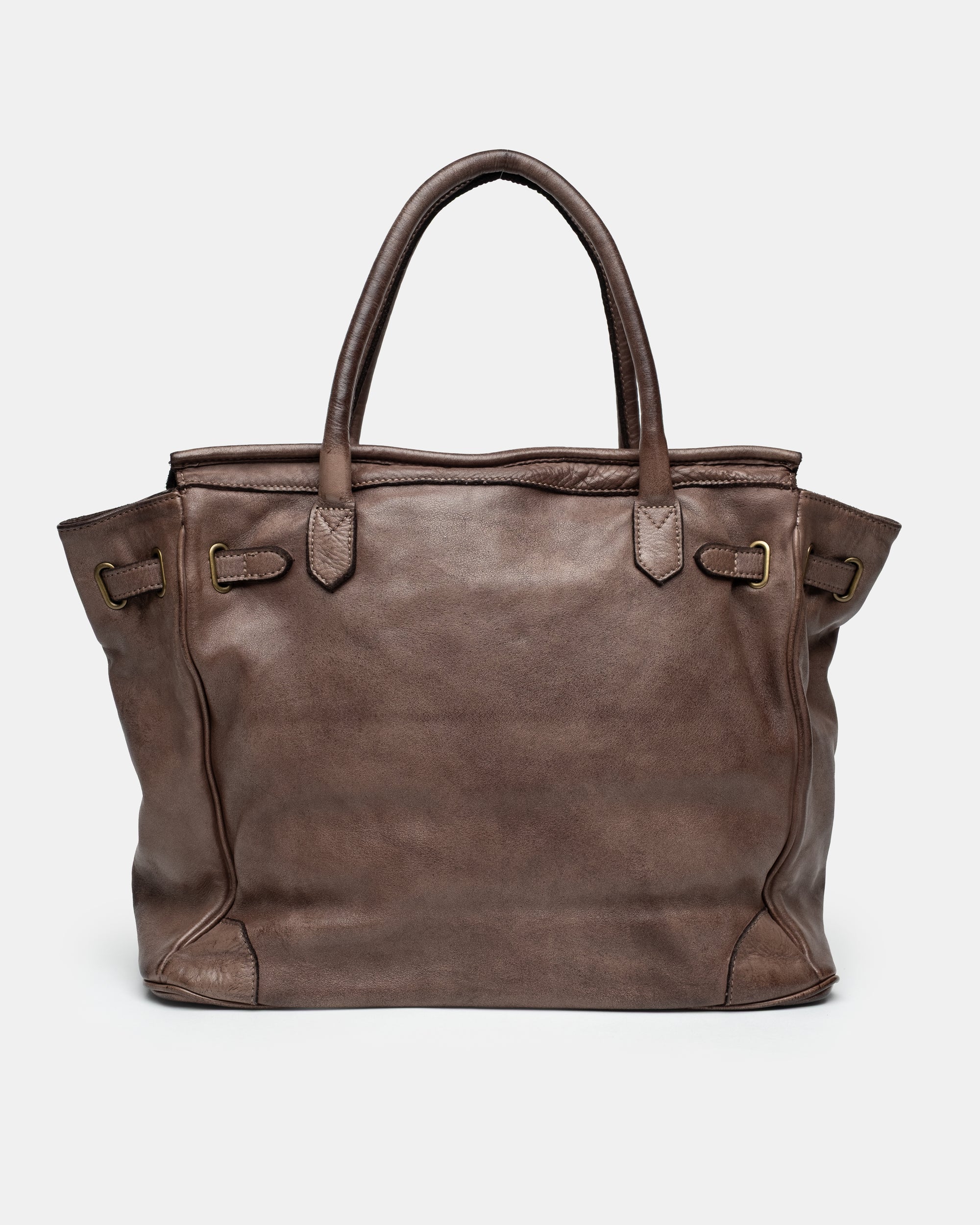 Artisanal Washed Calf Patched Shoulder Bag