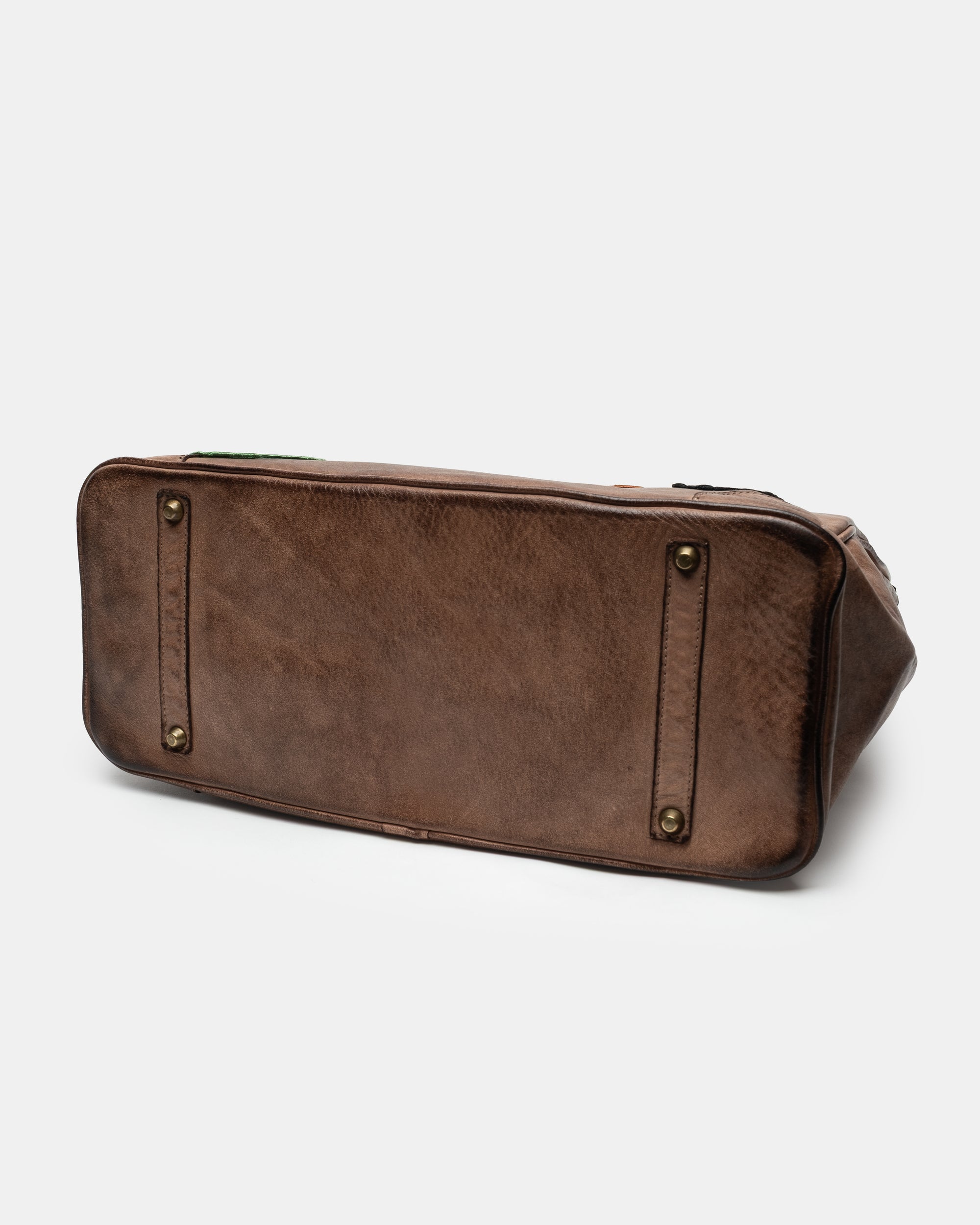 Artisanal Patched Washed Calf Shoulder Bag