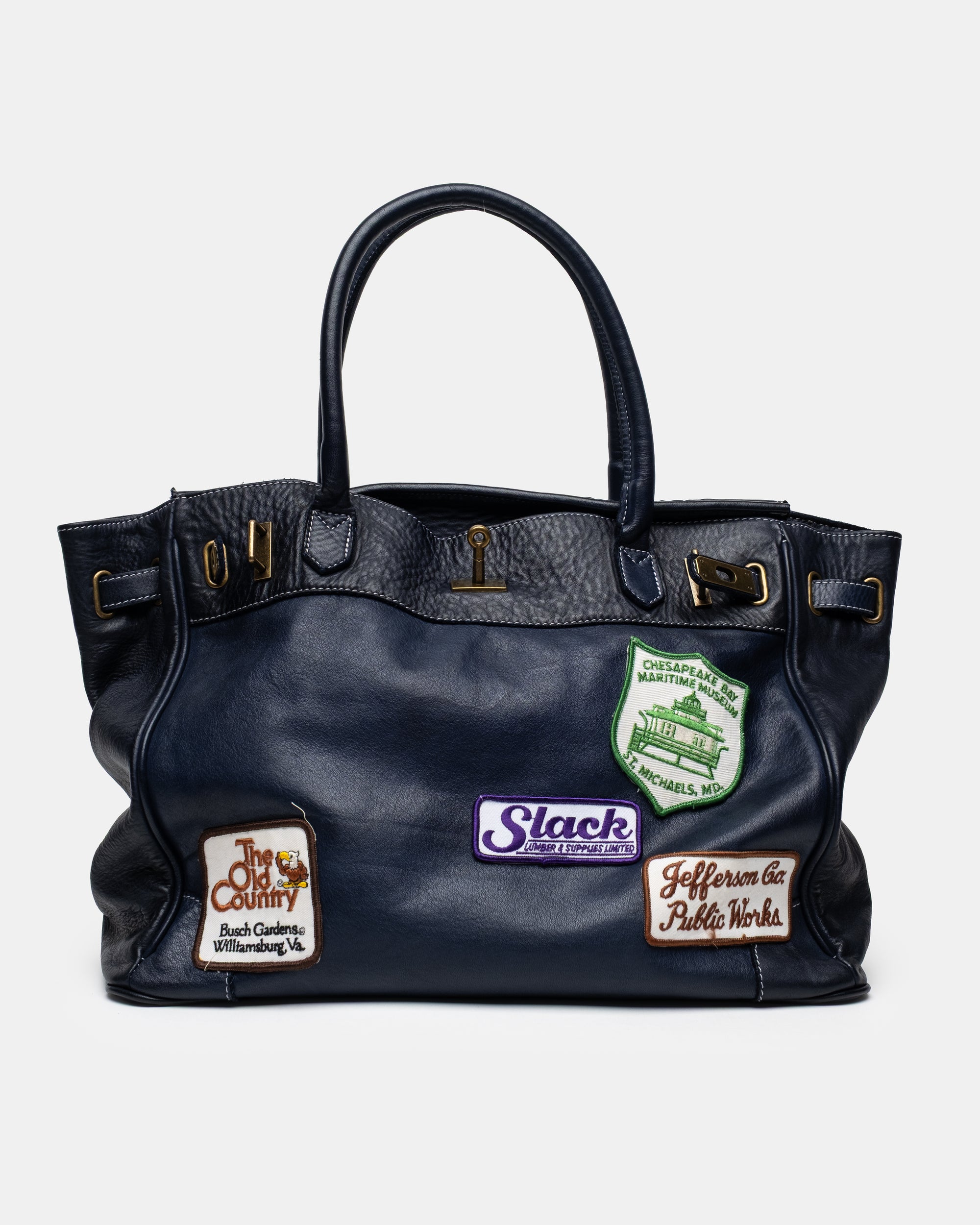 Artisanal Patched Washed Calf Shoulder Bag