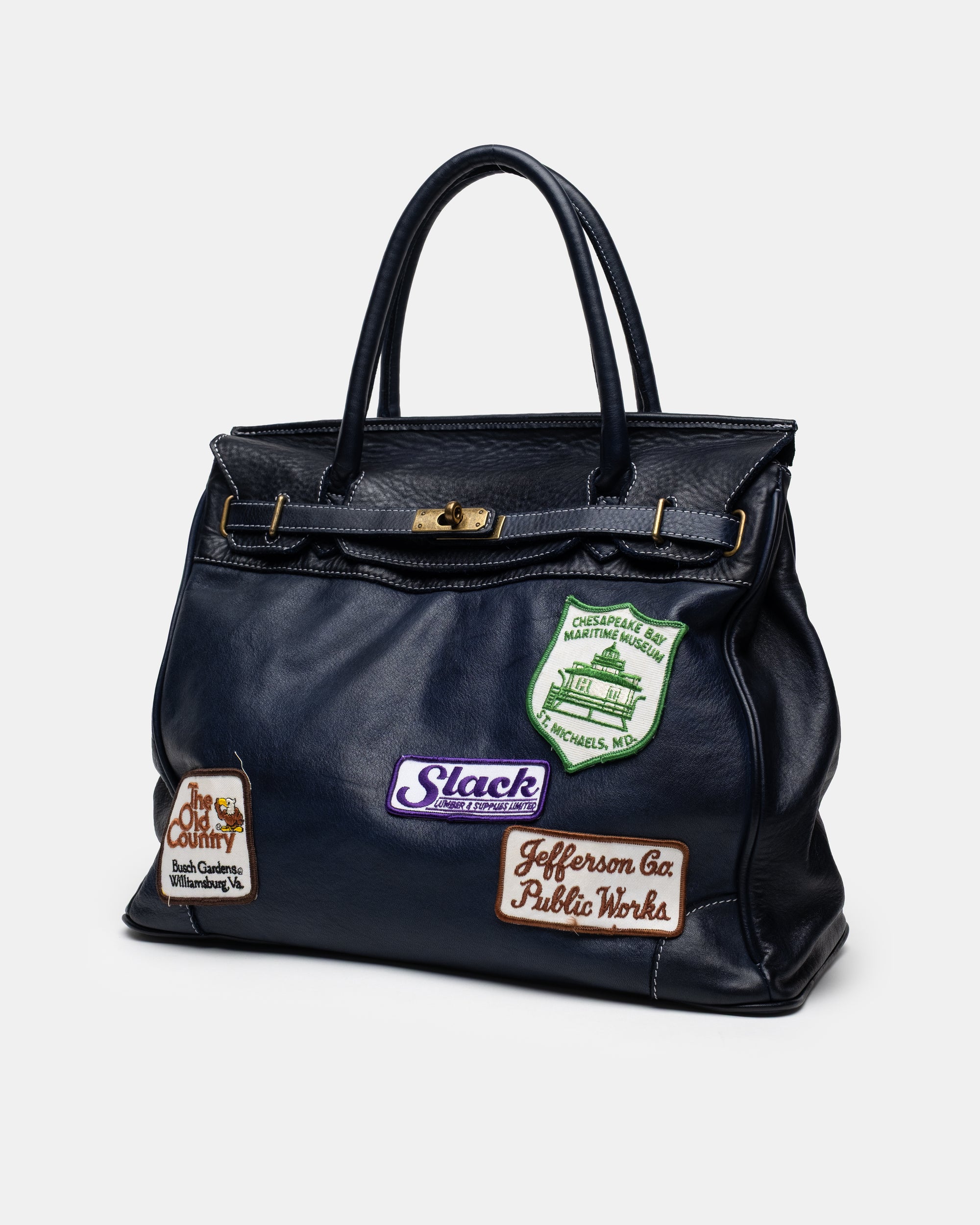 Artisanal Patched Washed Calf Shoulder Bag