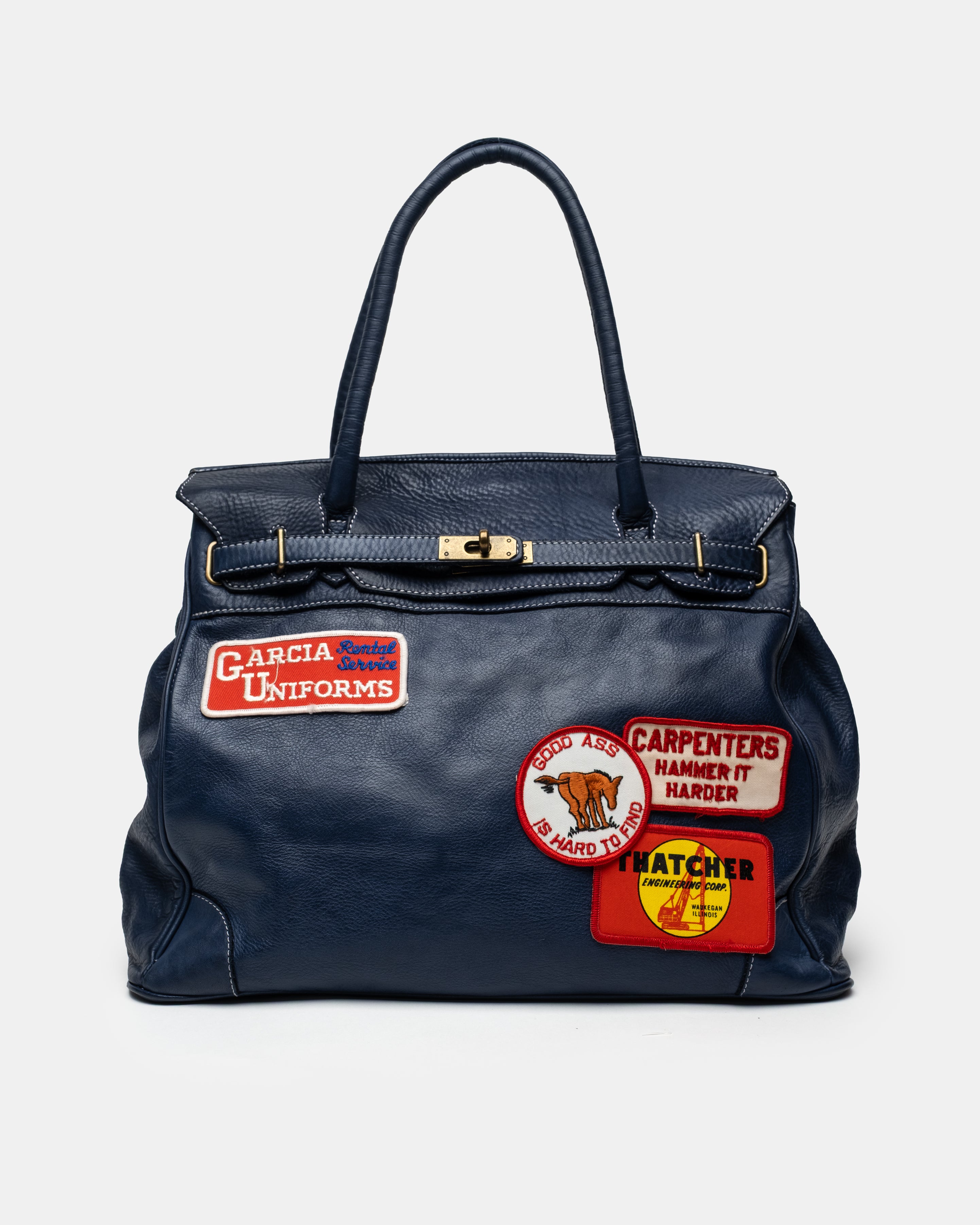 Artisanal Patched Washed Calf Shoulder Bag