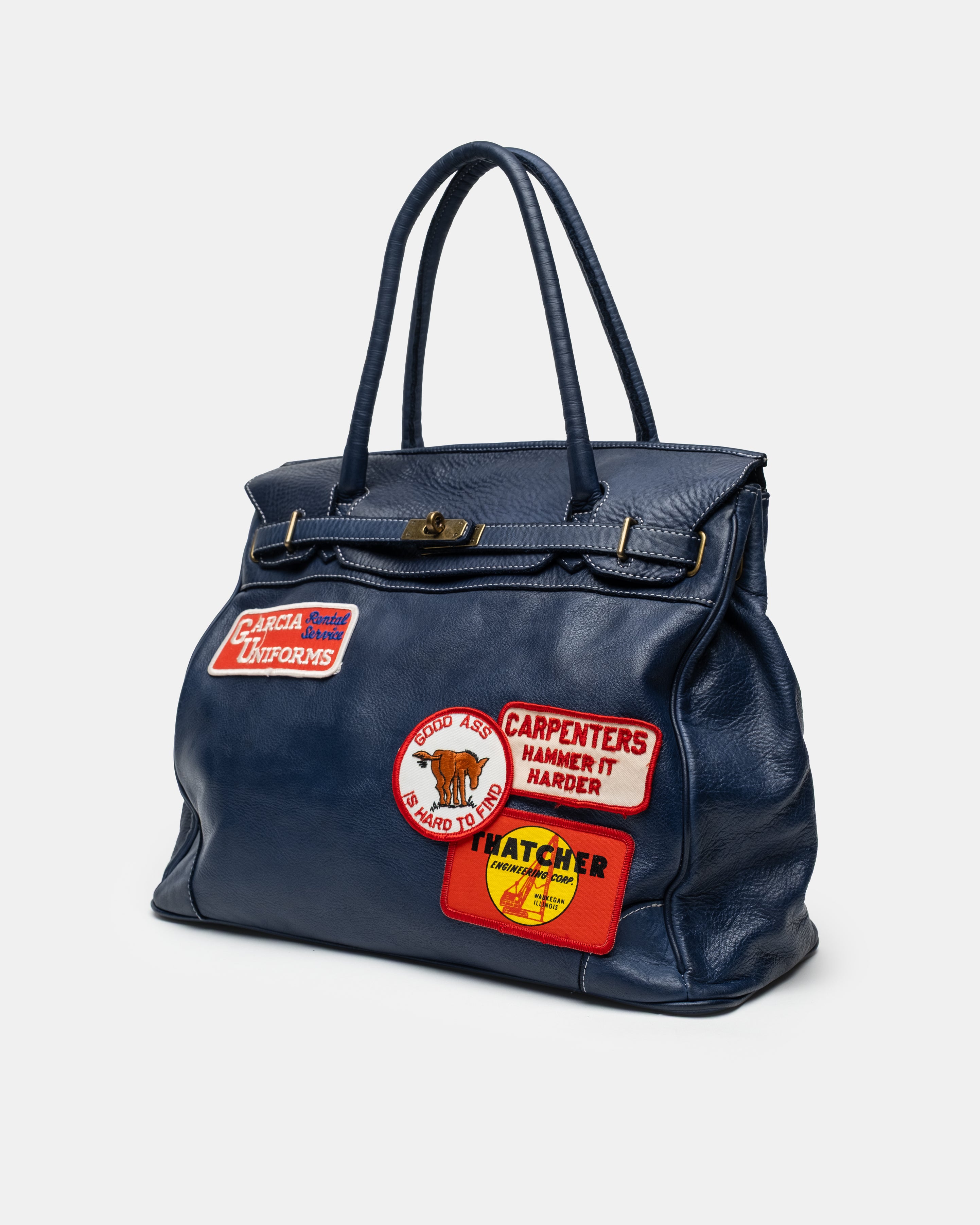 Artisanal Patched Washed Calf Shoulder Bag