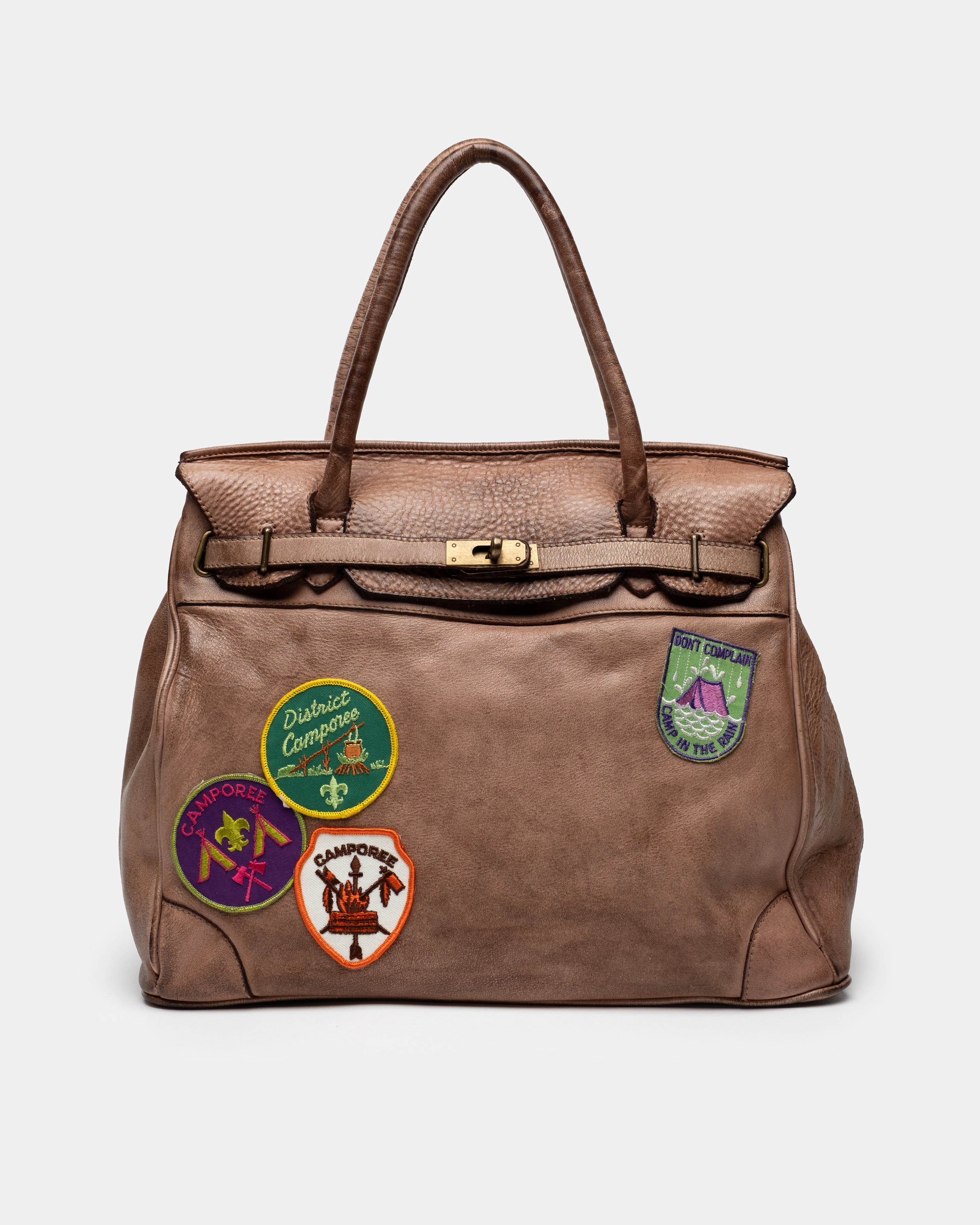 Artisanal Patched Washed Calf Shoulder Bag
