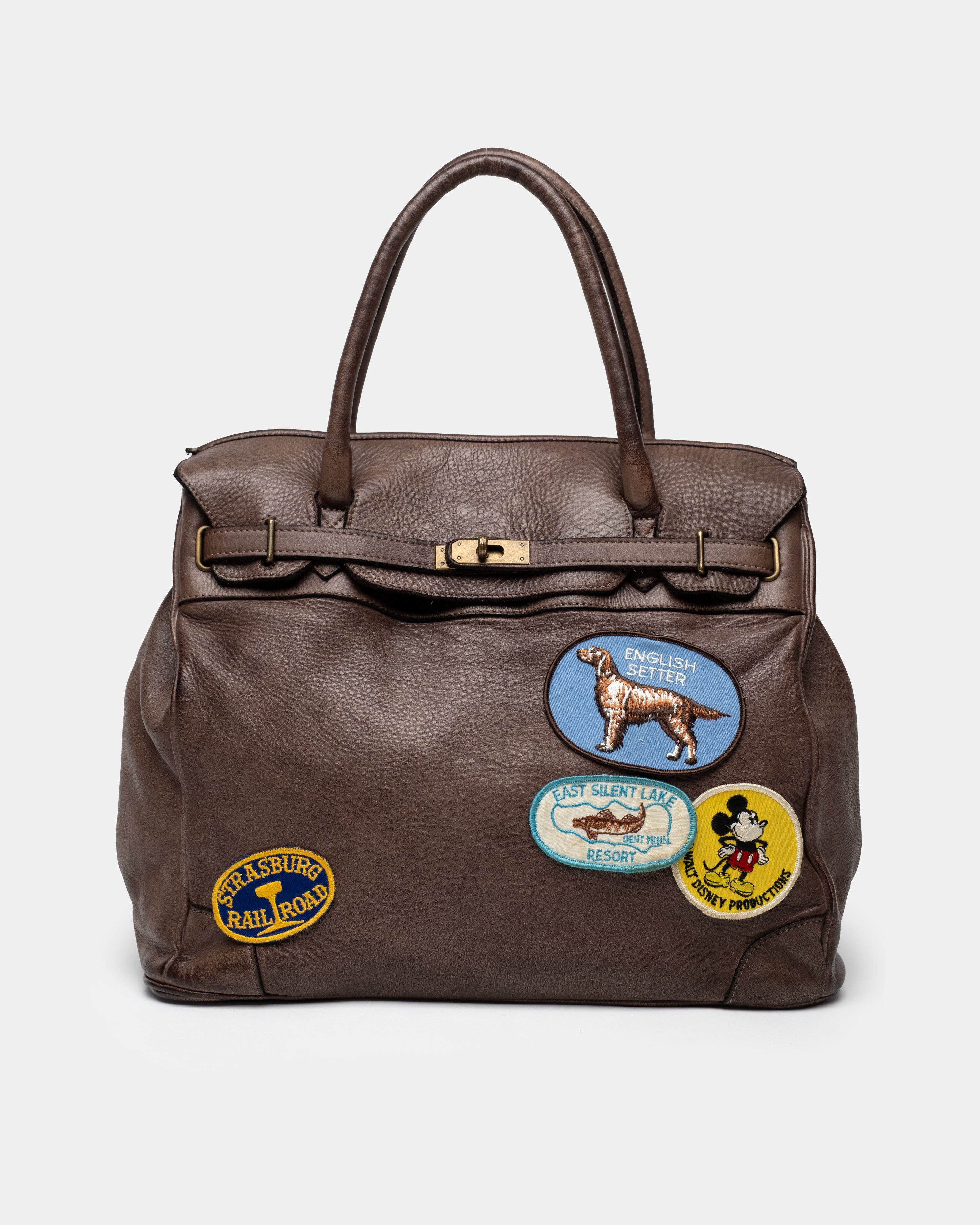 Artisanal Patched Washed Calf Shoulder Bag
