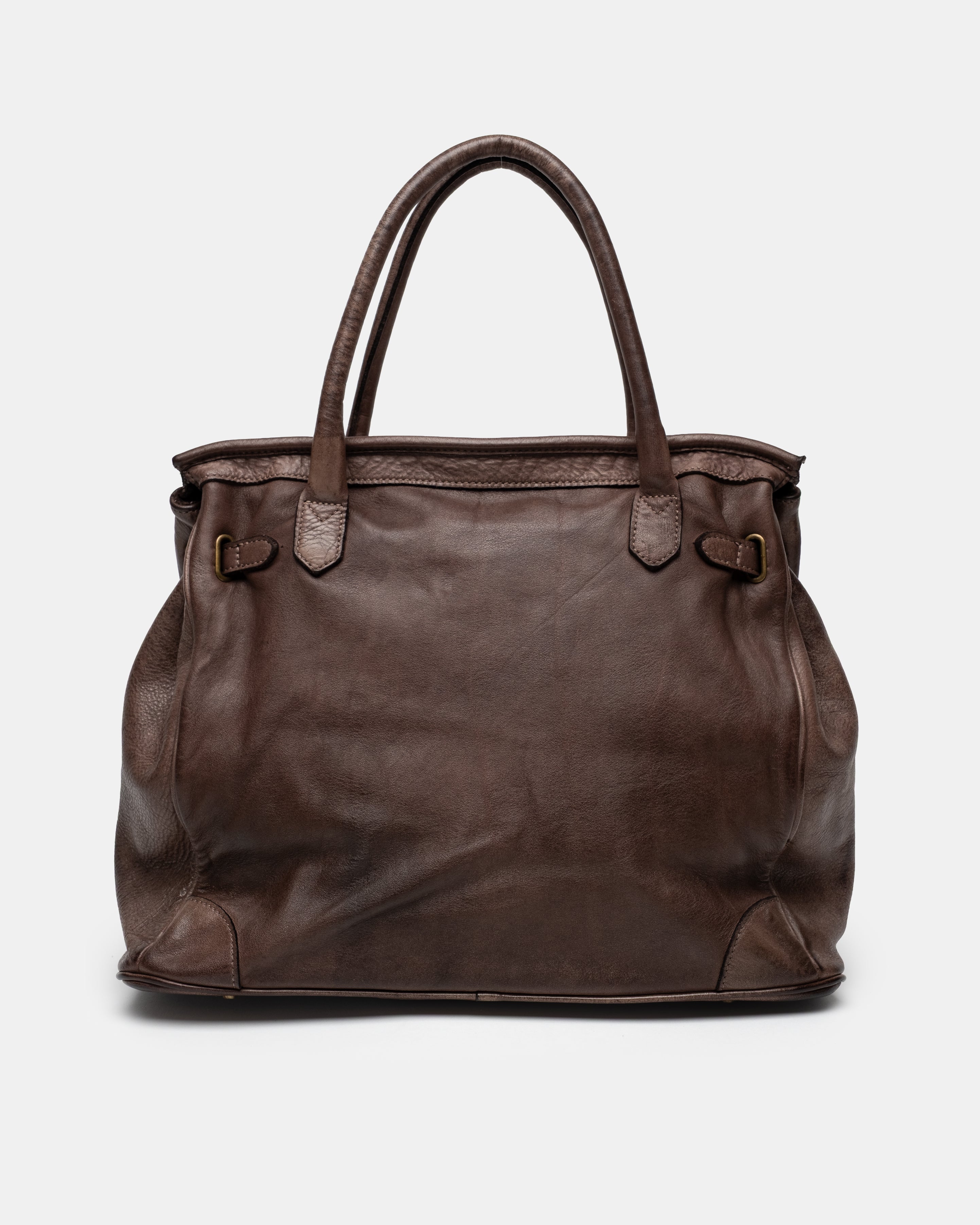 Artisanal Patched Washed Calf Shoulder Bag