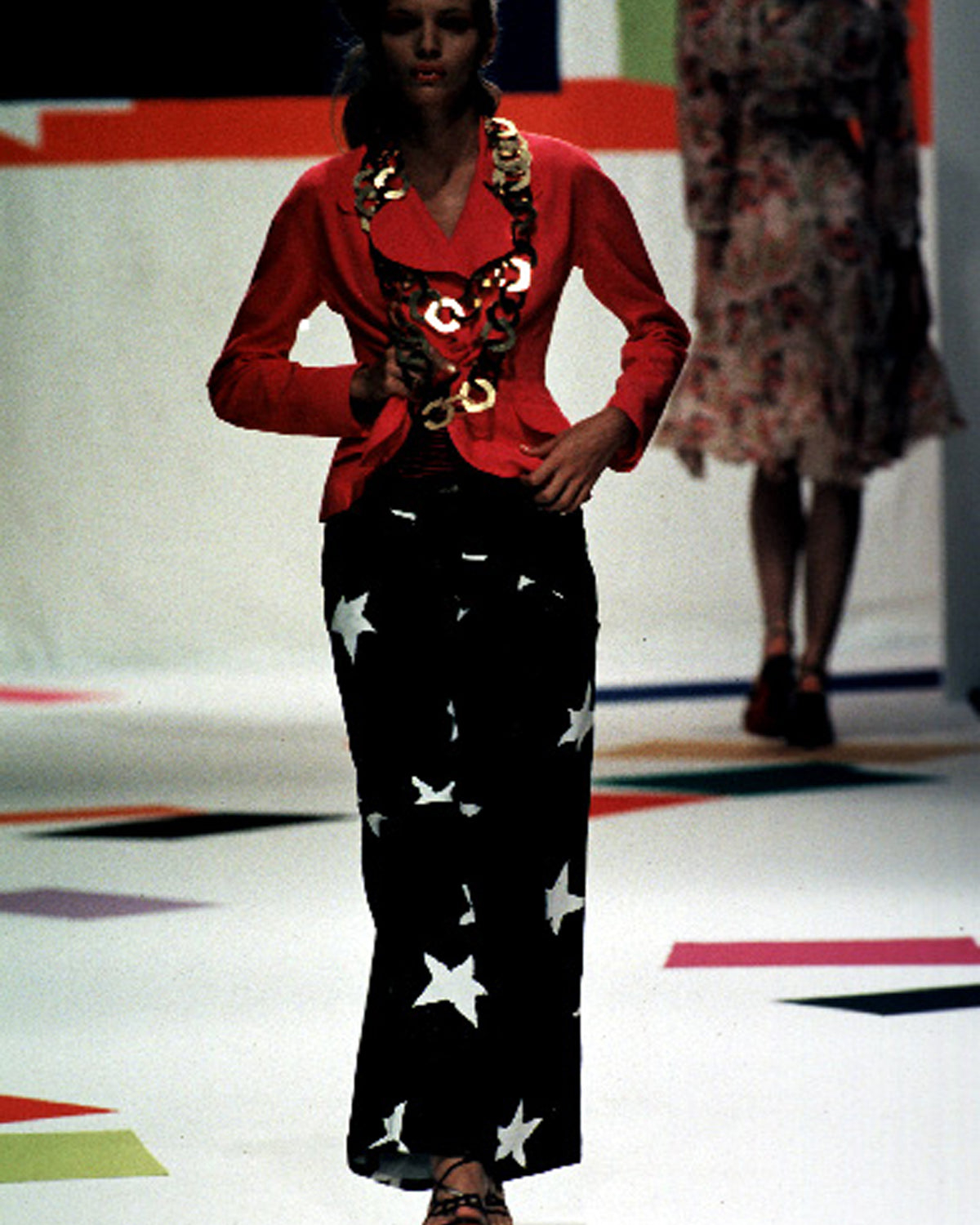 Bella Freud Star Print Flared Jeans - IT 38 - S/S 1999