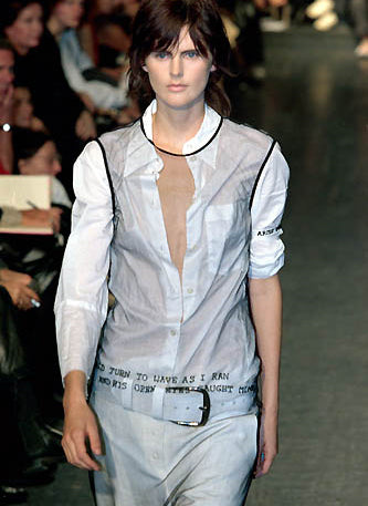 Ann Demeulemeester Beaded Poem Shirt S/S 2000