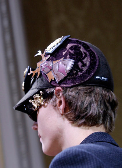 Miu Miu Damask & Brooch Cap - A/W 2006