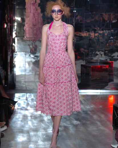 FrostFrench - Tiered Halter-Neck Midi Dress - S/S 2005 - UK 8
