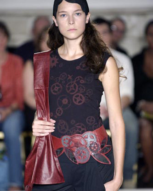 Emma Cook - Floral & Cog Motif Leather Belt - S/S 2004 - O/S