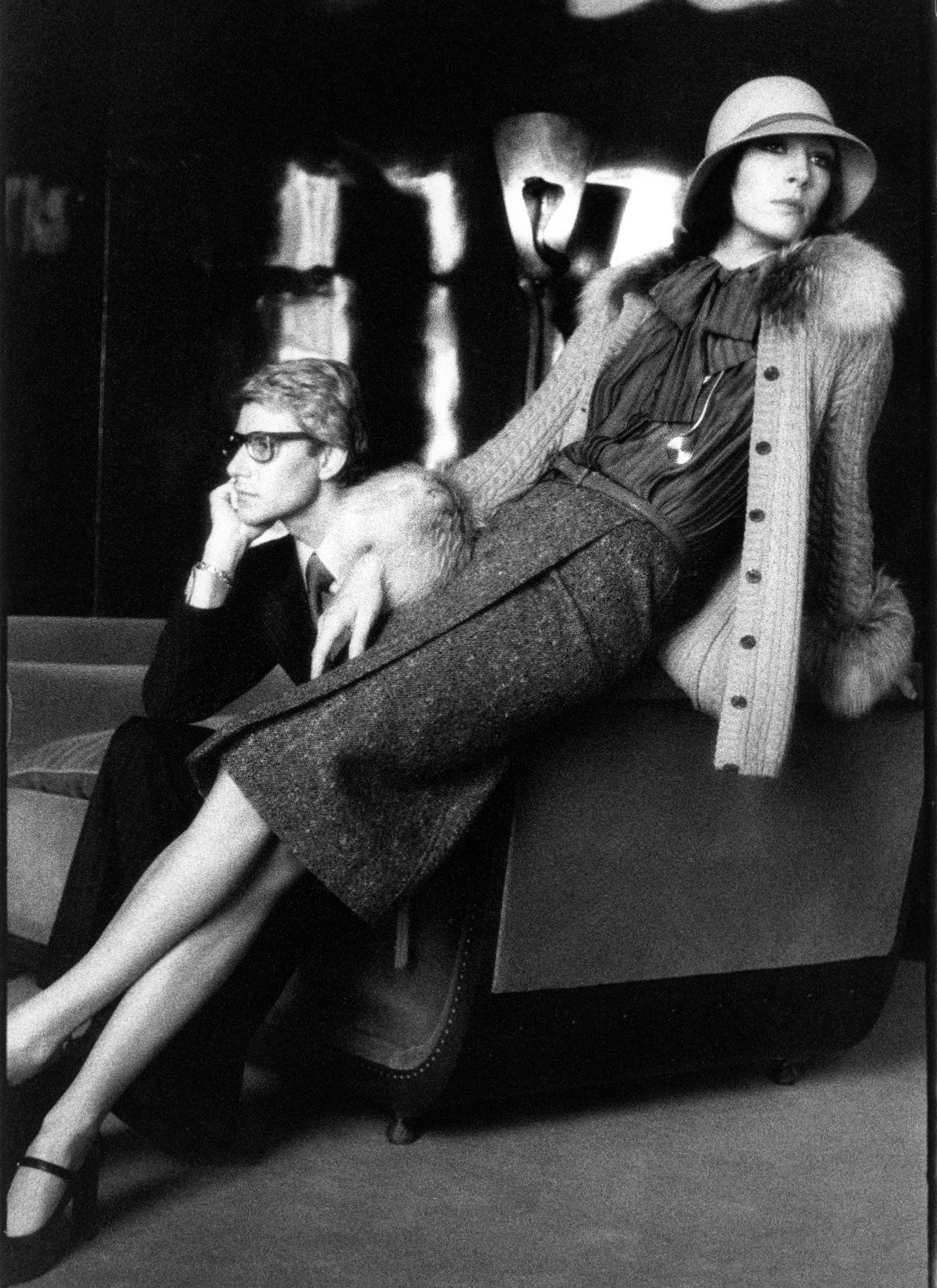 Yves Saint Laurent Rive Gauche Fox Trim Cardigan - A/W 1973