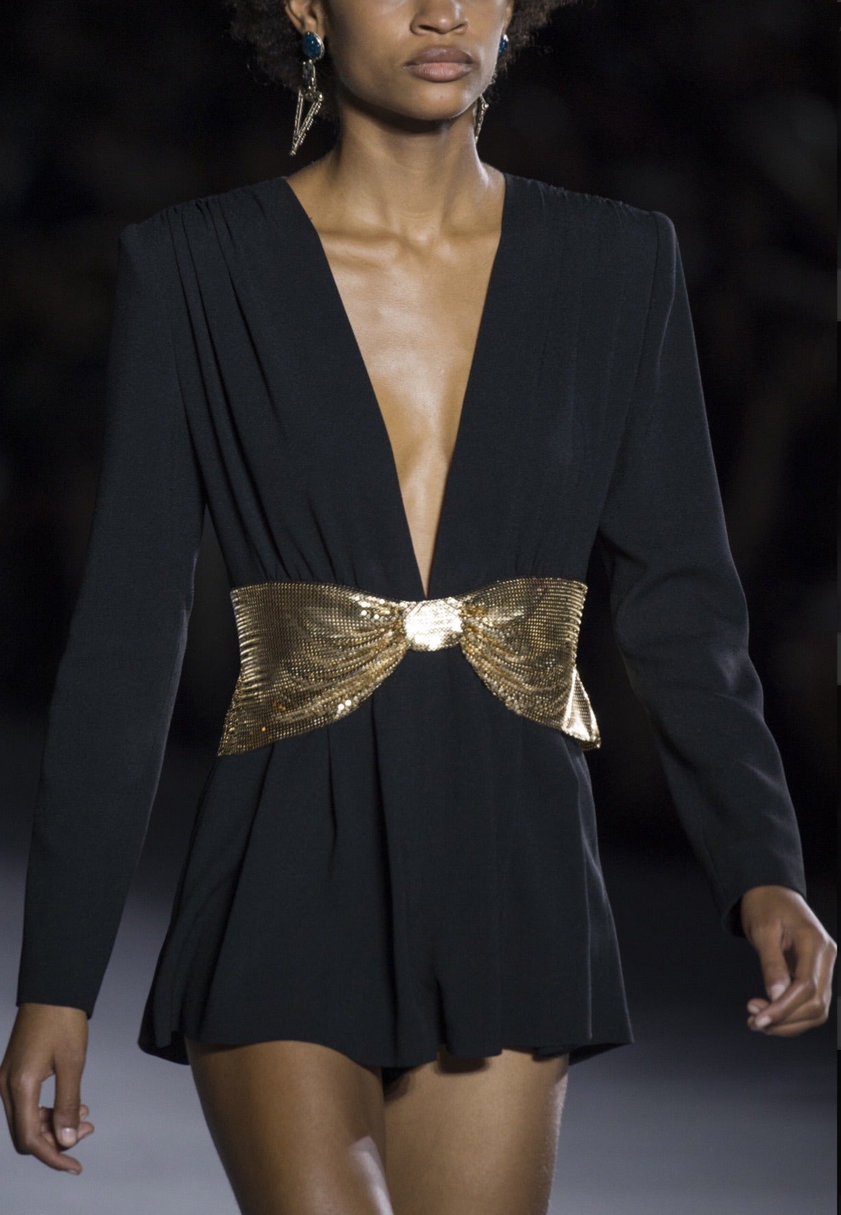 Saint Laurent Vaccarello Crepe Playsuit - S/S 2018 - FR 34